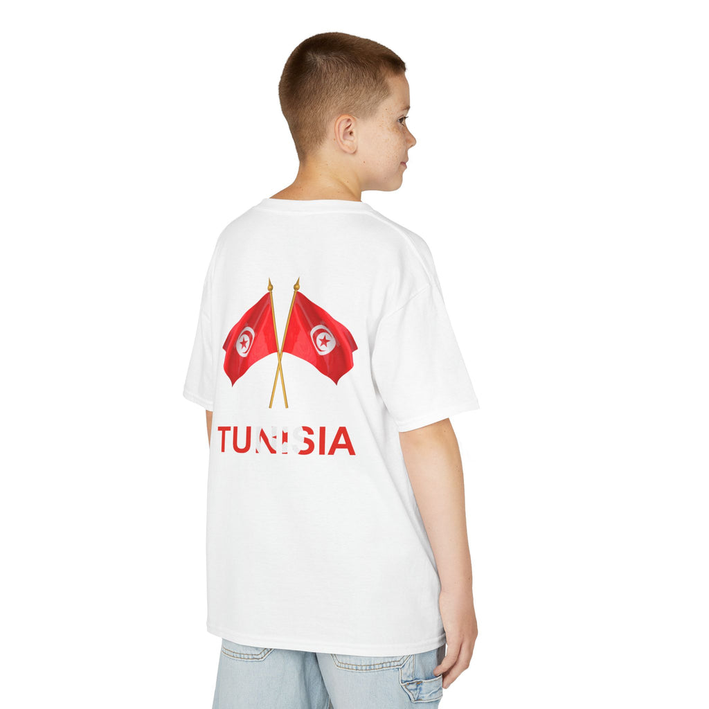 Tunisia Kids T‑Shirt – Tunisian Flag Graphic Tee (Front Flag, Back Crossed Flags & “TUNISIA”)