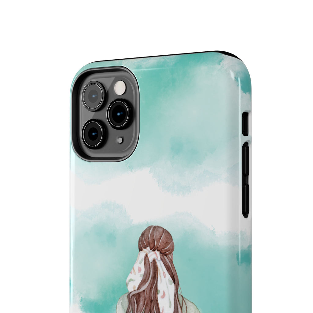 Watercolor Girl Tough Phone Case — Trendy Pastel Back-to-School Protective Cover