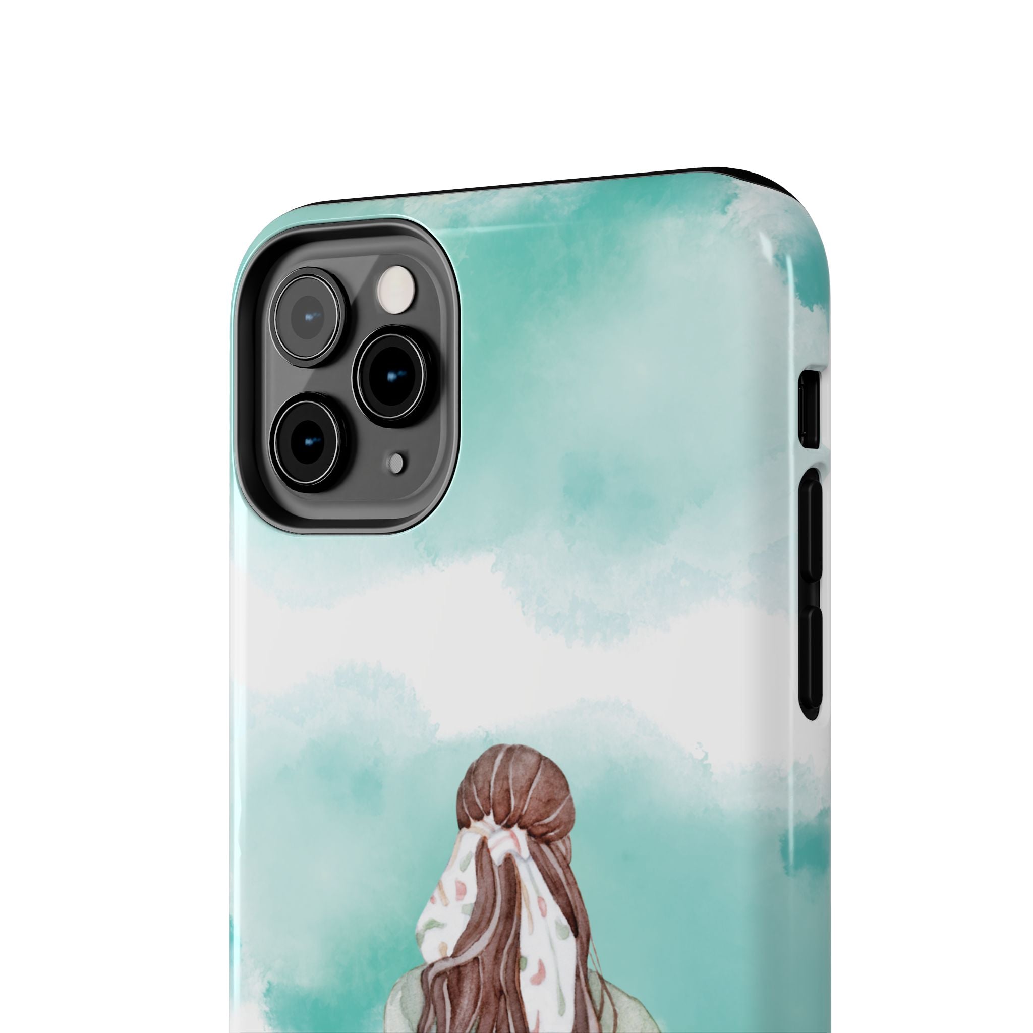 Watercolor Girl Tough Phone Case — Trendy Pastel Back-to-School Protective Cover