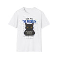 Cat Mugshot  unisex T-Shirt — "Call Me The Problem" Funny Black Cat Graphic Tee