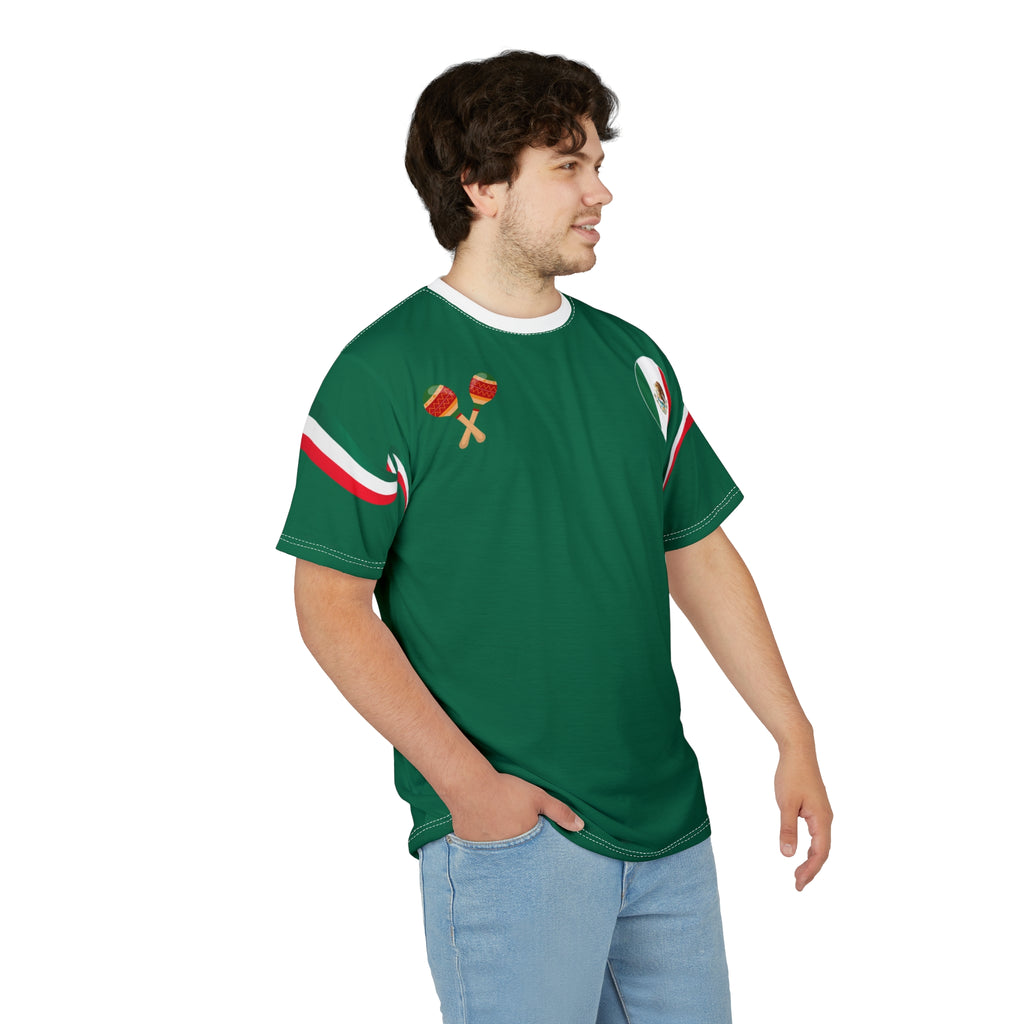Mexico Pride Tee — Green Mexican Flag Soccer Jersey Shirt