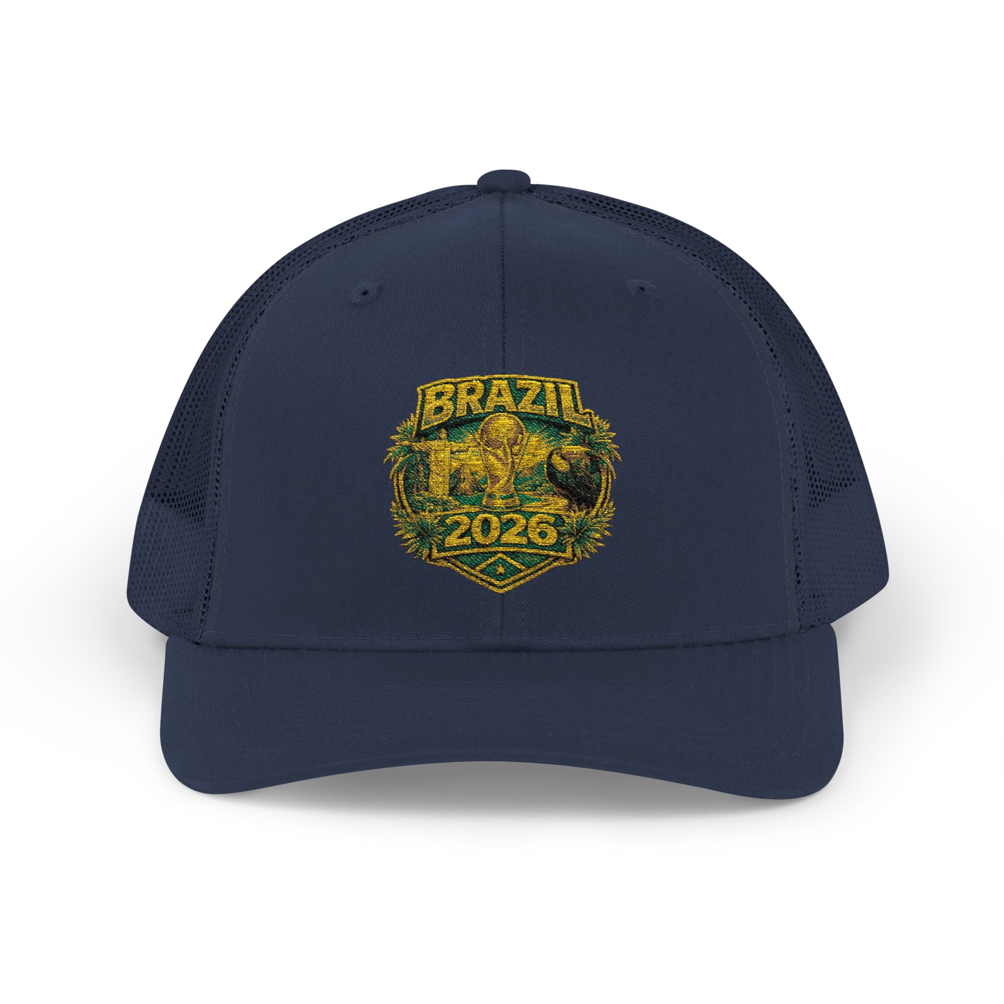 Brazil  Vintage Patch Trucker Cap — Rustic 2026 Crest Snapback