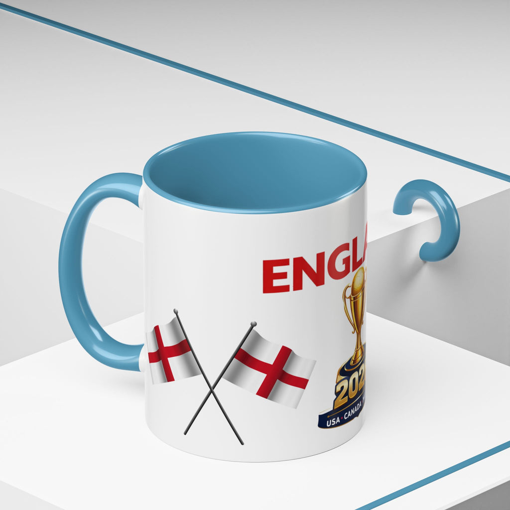 England 2026 Soccer Trophy Accent Coffee Mug — Cup Fan Gift (11/15oz)
