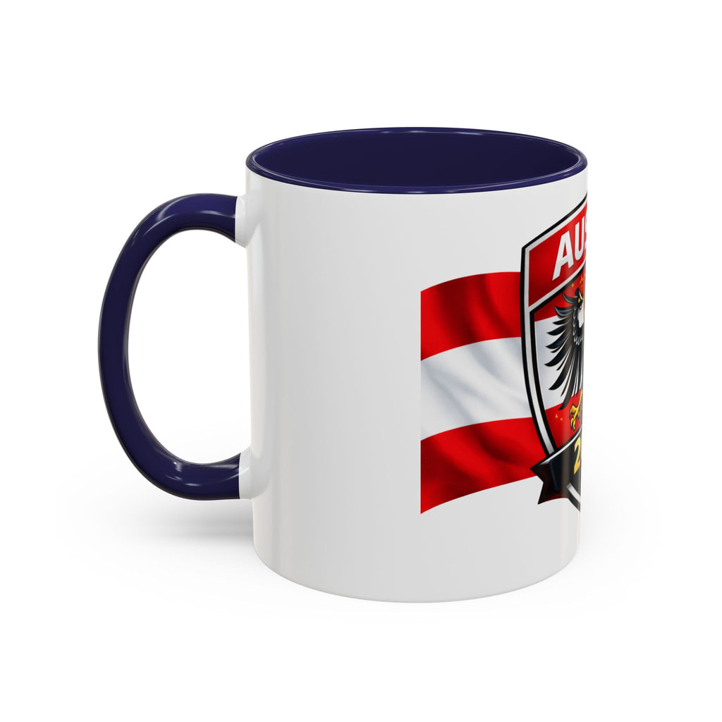 Austria 2026 Cup Coffee Mug – Austrian Flag & Trophy Accent Mug
