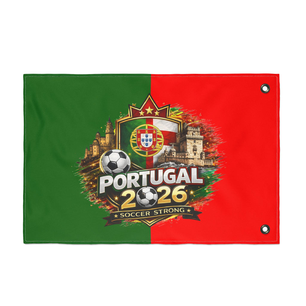 Portugal 2026 Soccer Flag — Double-Sided Football Fan Banner
