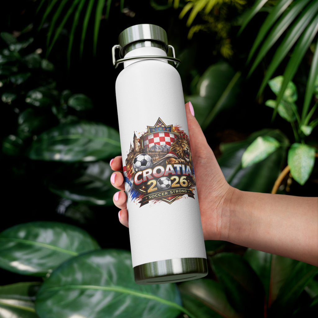 Croatia 2026 Soccer Fan Insulated Water Bottle, 22oz