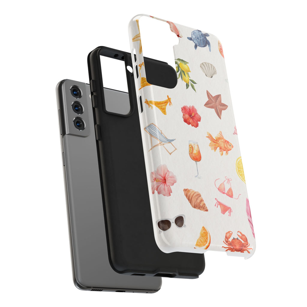 Summer Seashells Pattern Tough Phone Case — Beach Vacation Phone Cover