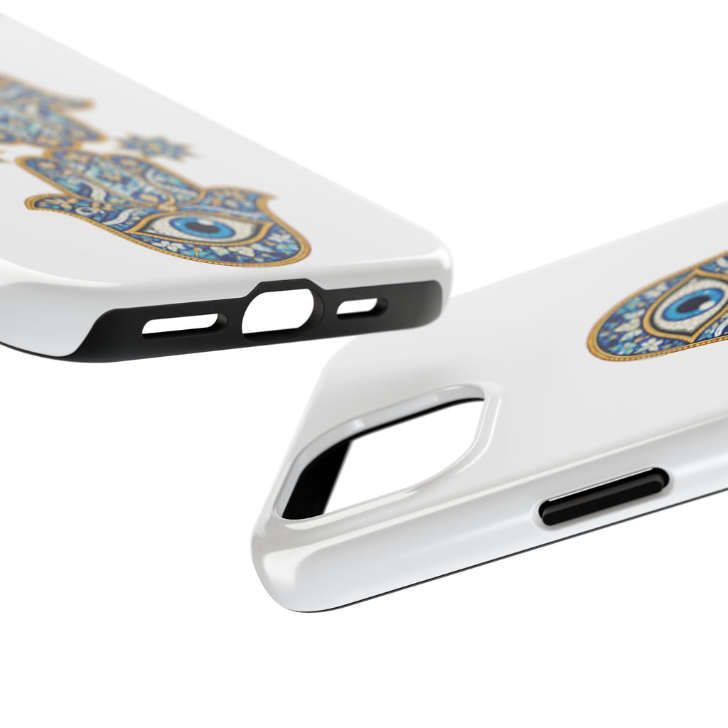 Hamsa Eye Tough Phone Case — Blue Mosaic Protective Phone Cover