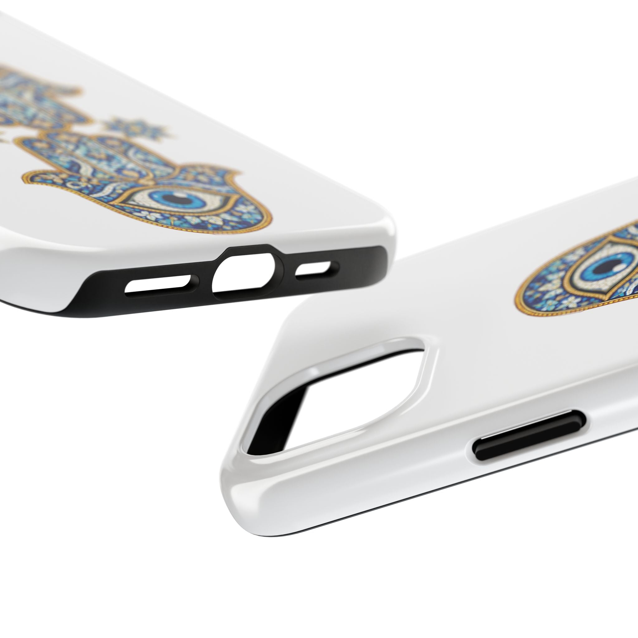Hamsa Eye Tough Phone Case — Blue Mosaic Protective Phone Cover