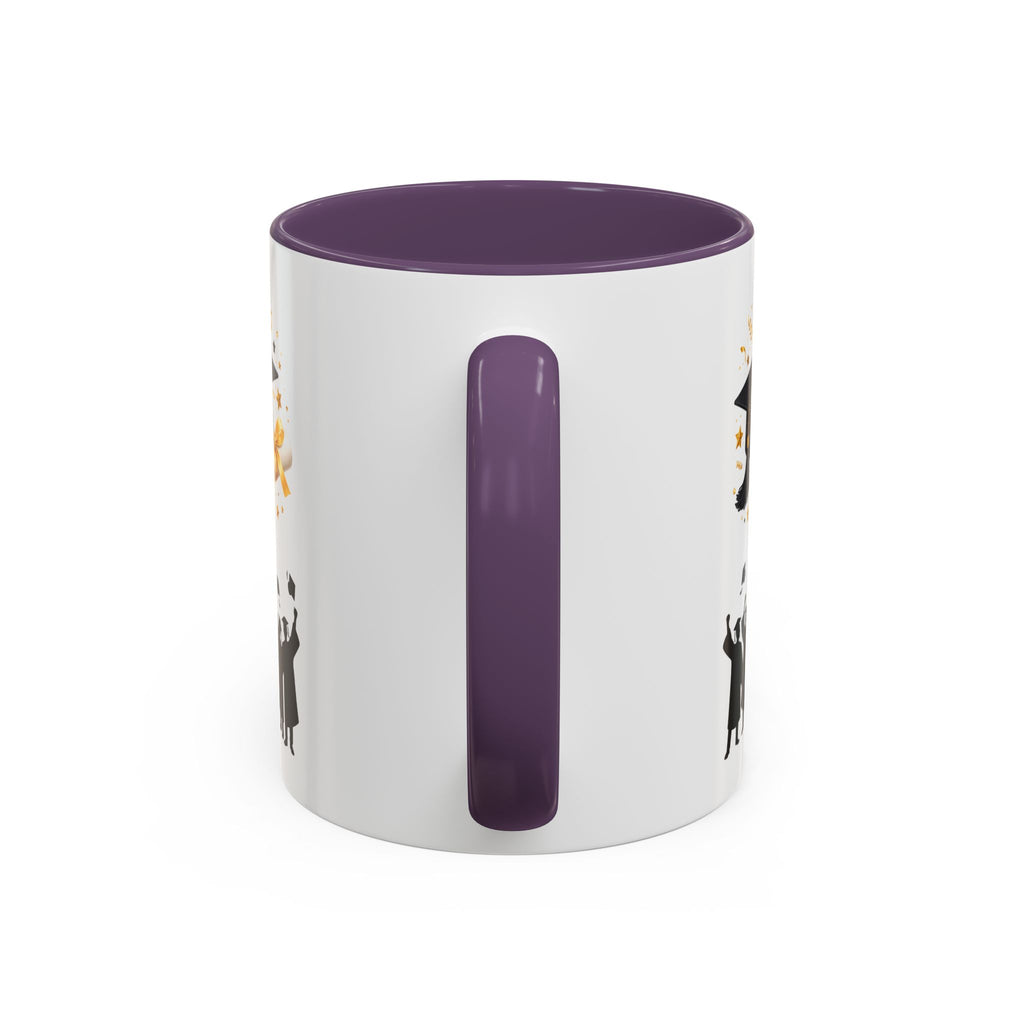 Graduation Celebration Coffee Mug — Cap, Diploma & Tossed Caps Design