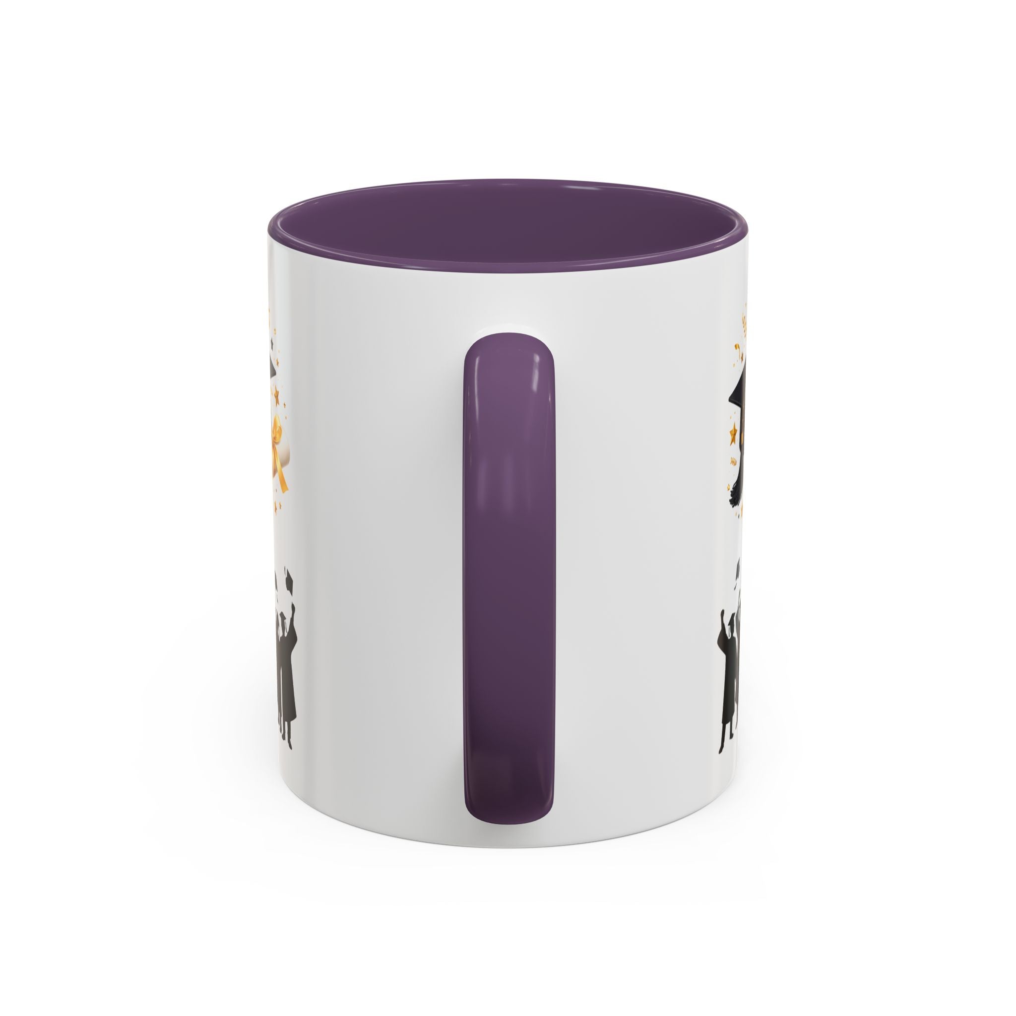 Graduation Celebration Coffee Mug — Cap, Diploma & Tossed Caps Design