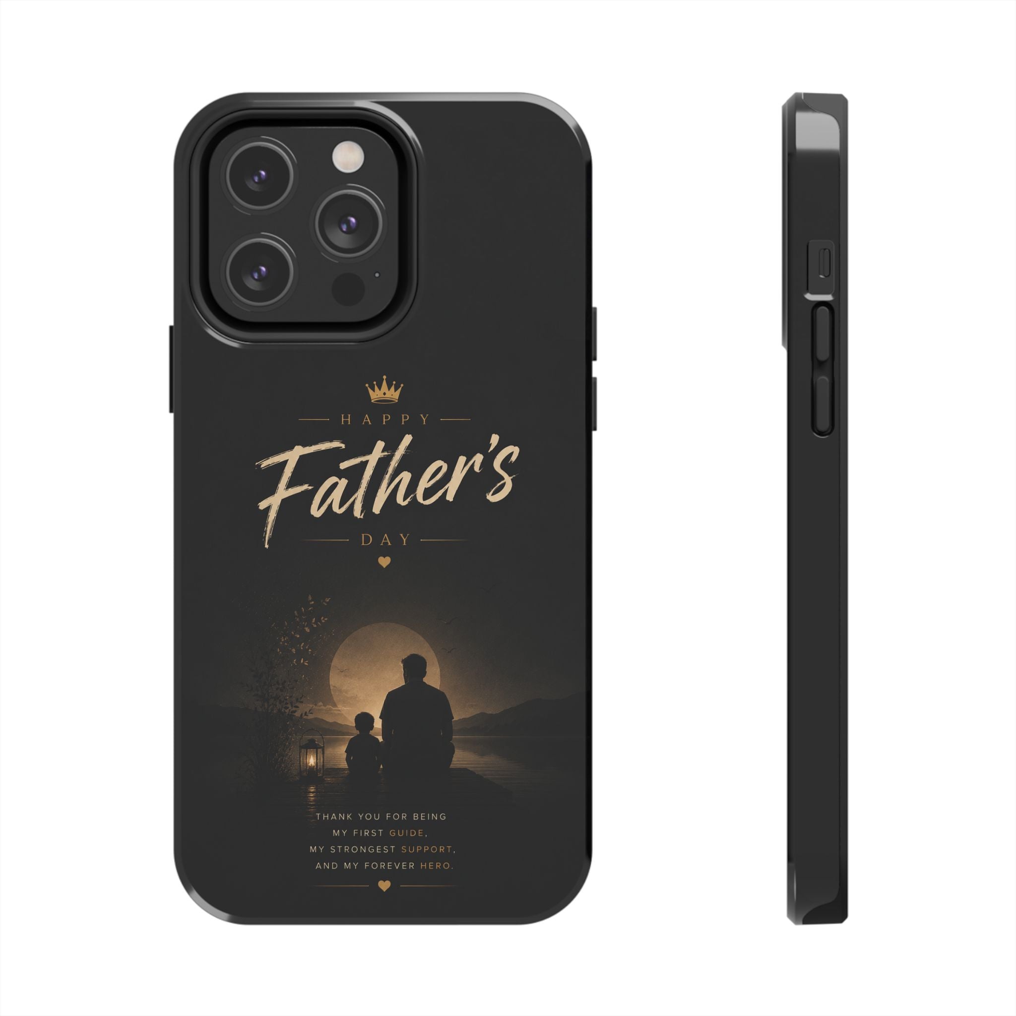 Father's Day Tough Phone Case — 'Happy Father's Day' Silhouette Tribute