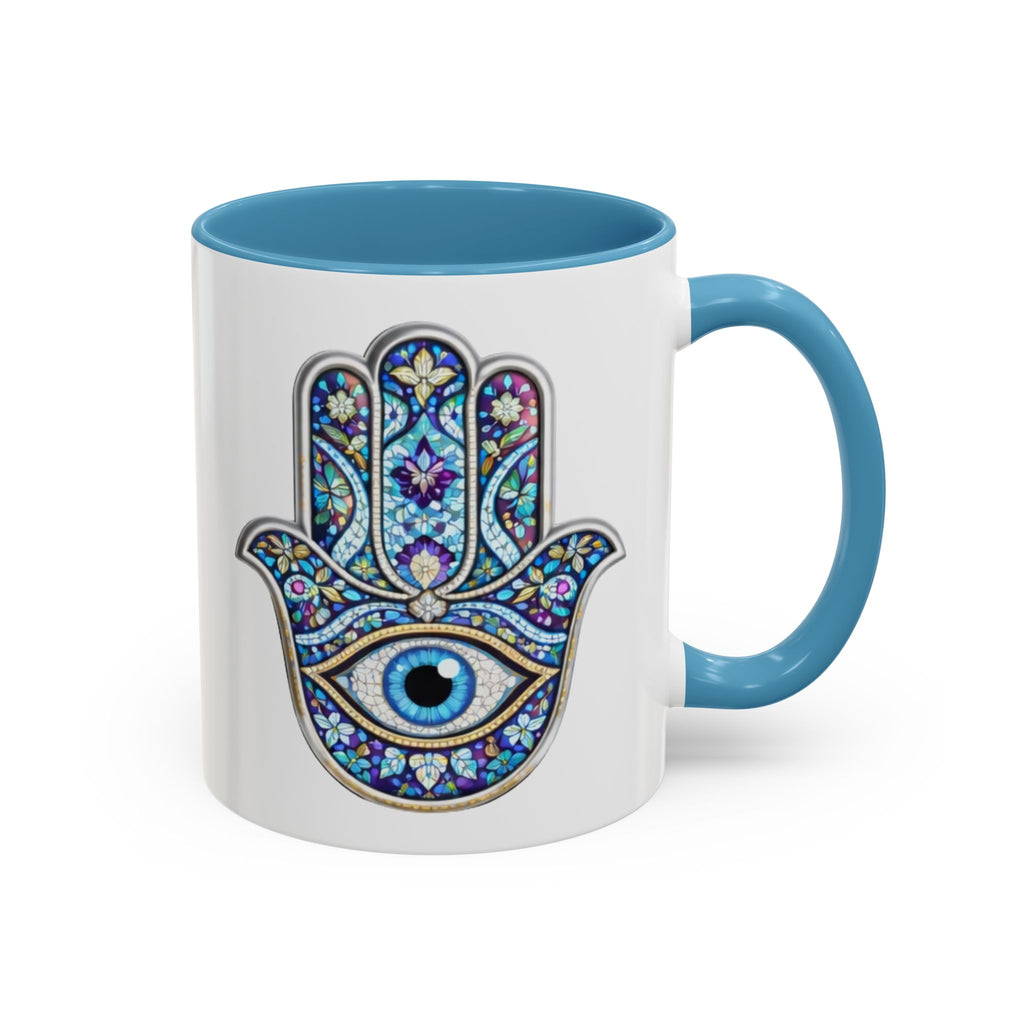 Hamsa Eye Accent Coffee Mug