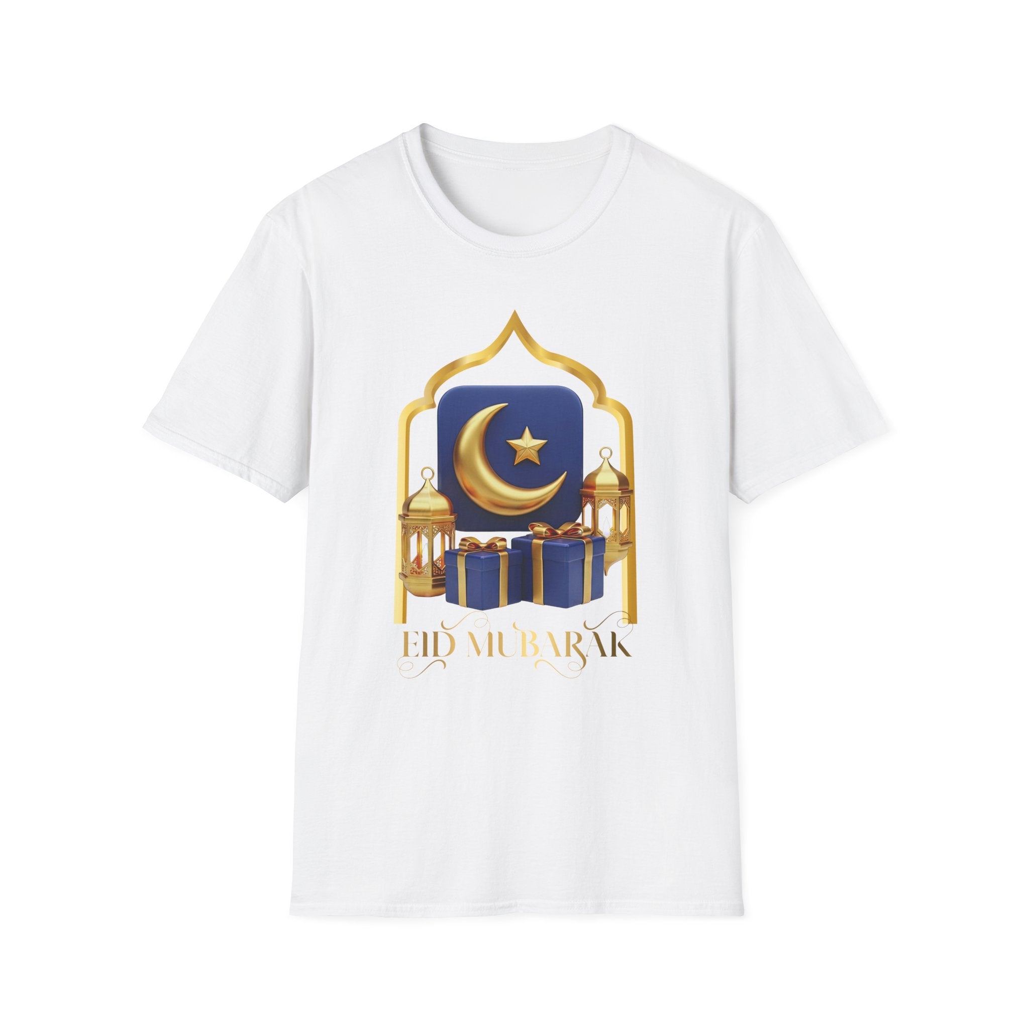 Eid Mubarak T-Shirt — Crescent Moon & Mosque Graphic