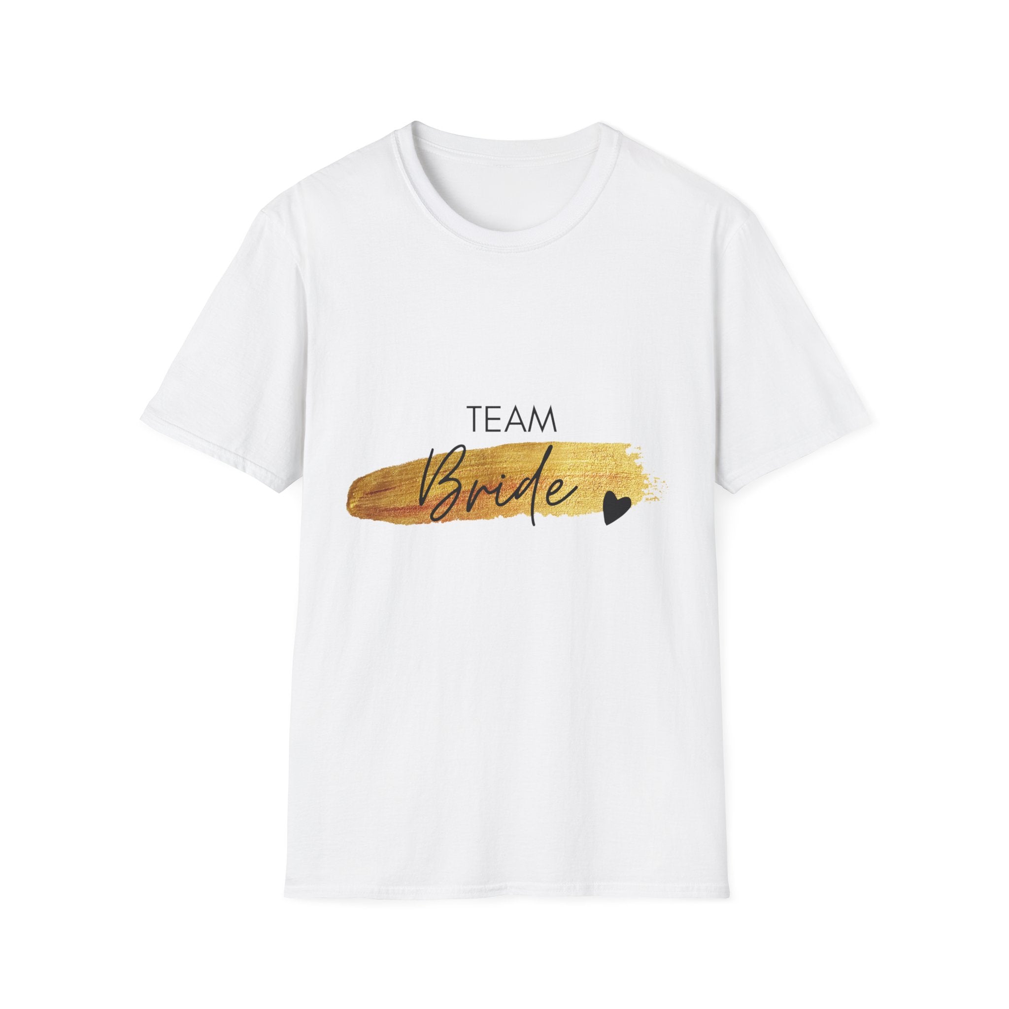 Team Bride T-Shirt – Gold Brushstroke Bachelorette Tee