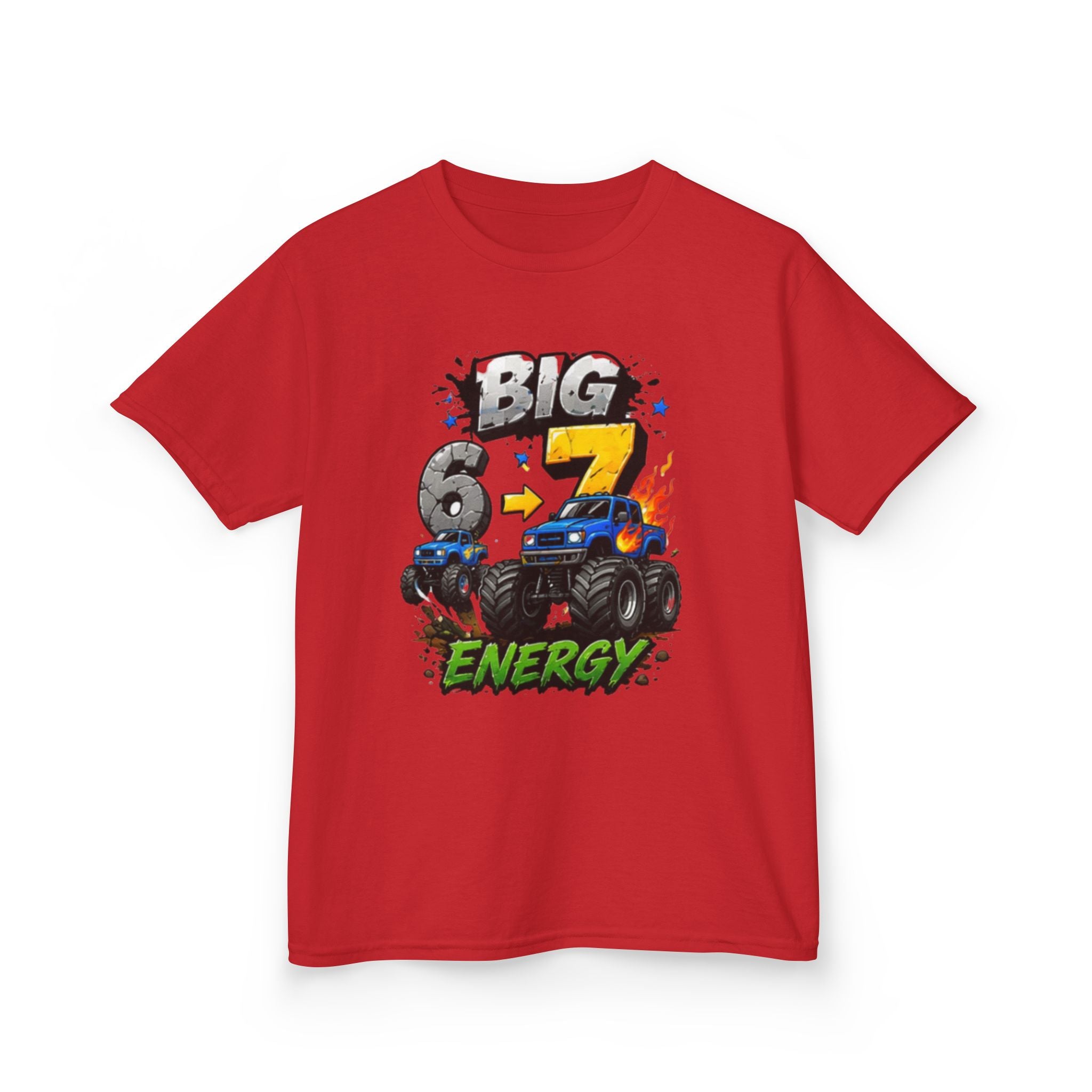 Kids Monster Truck 'Big 6 & 7 Energy' Graphic Tee