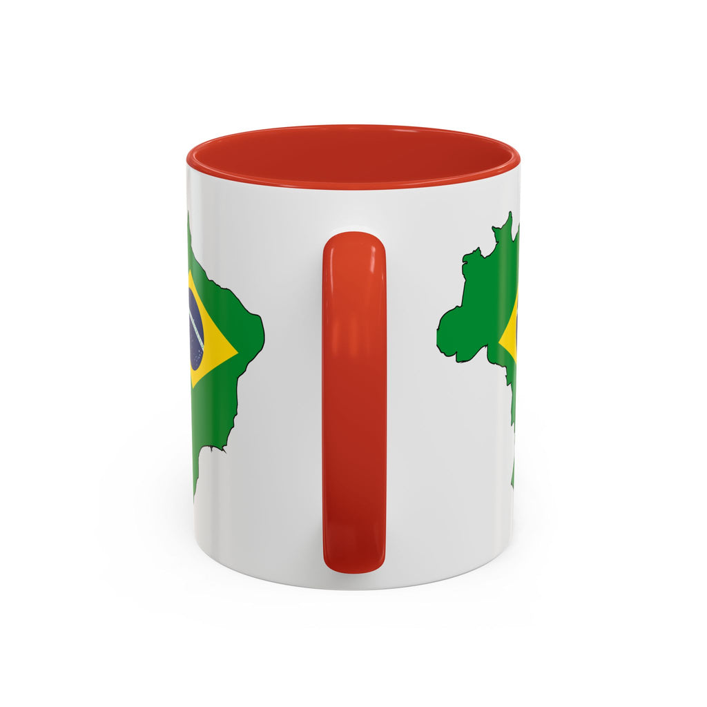 Brazil Map Coffee Mug — Brazilian Flag Accent 11/15oz