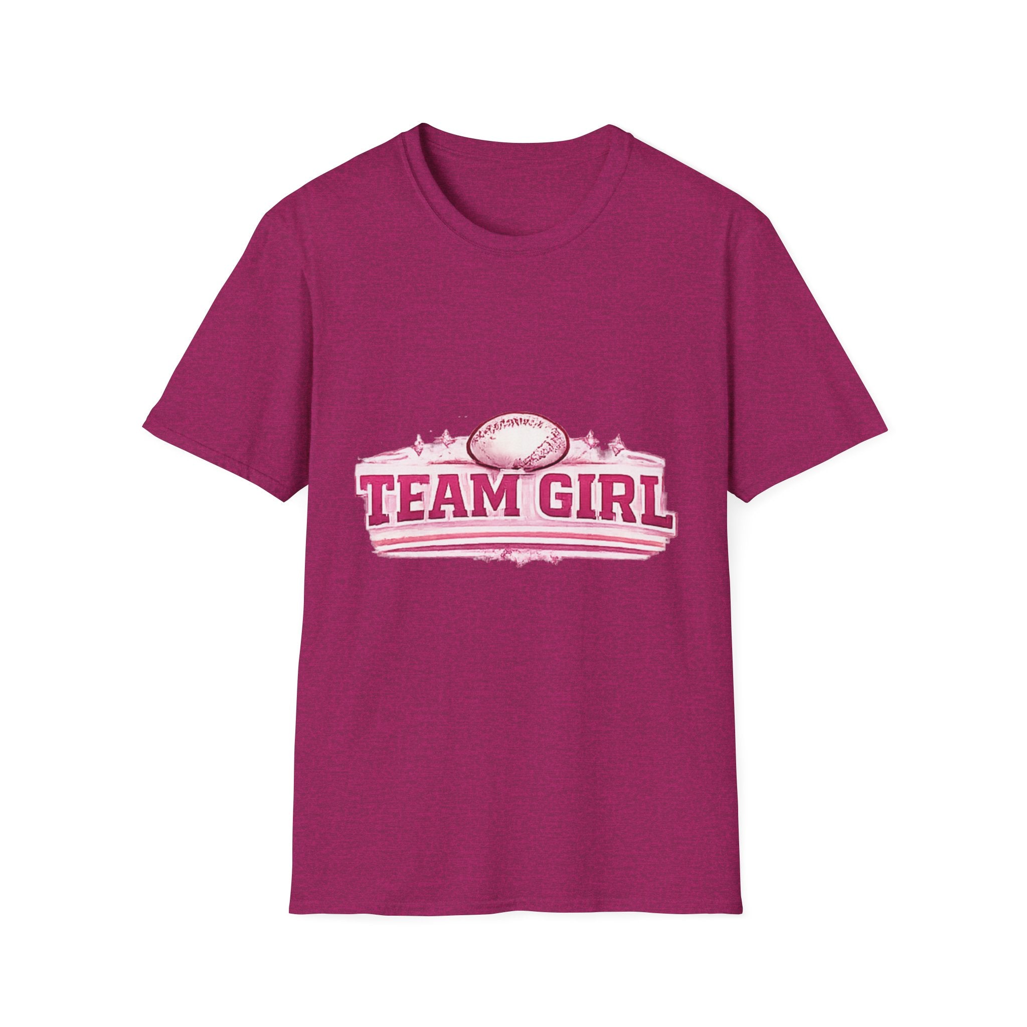 Team Girl Football T Shirt | Sports Team Spirit Pink Vintage Helmet