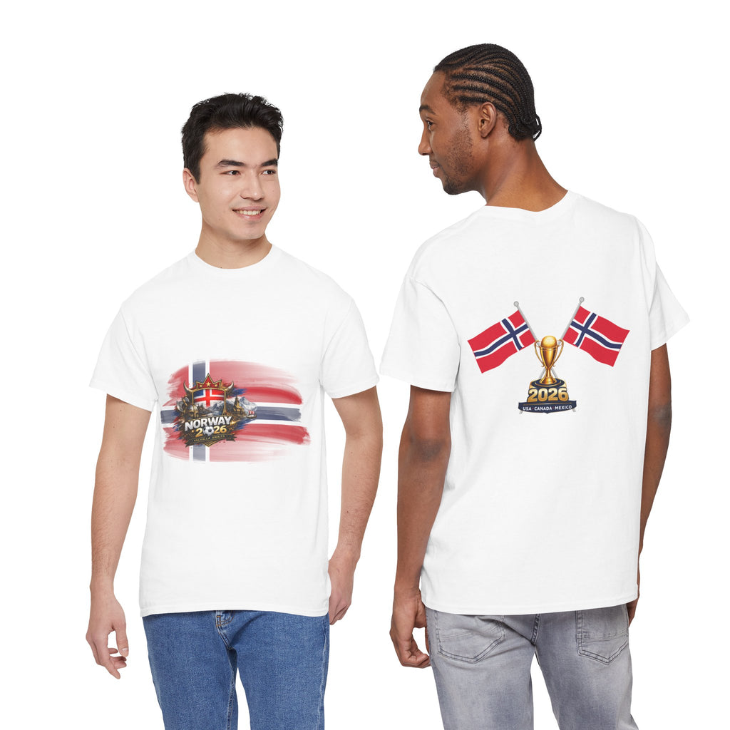 Norway 2026 Football Fan T-Shirt — Norwegian Flag & Trophy Soccer Tee