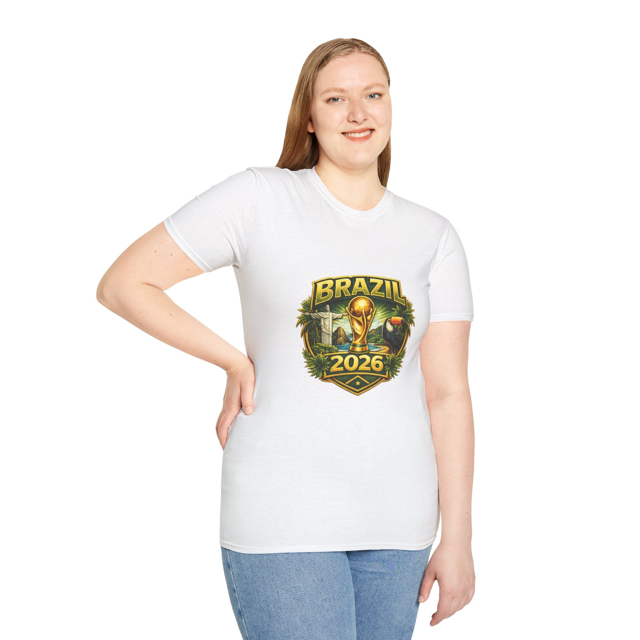 Brazil 2026 Cup T-Shirt – Soccer Trophy & Flag Fan Tee