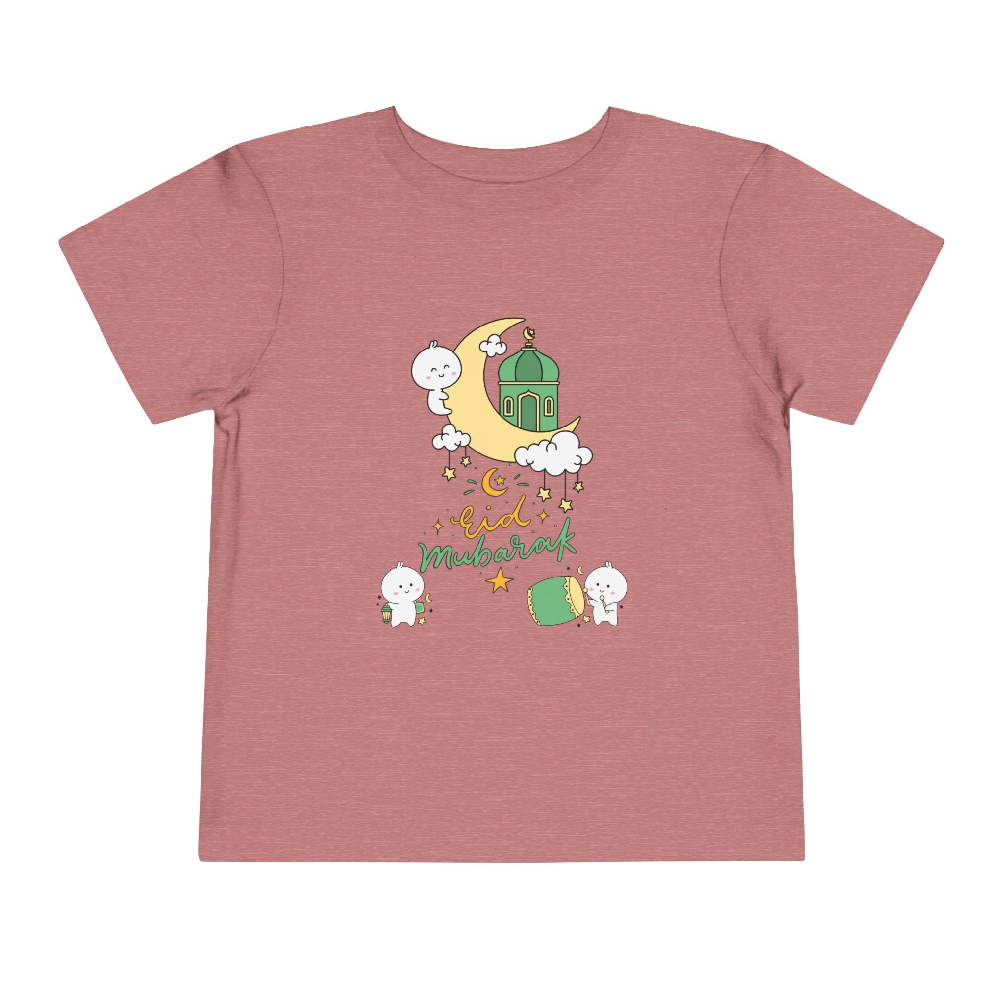 Eid Mubarak Toddler Tee — Cute Mosque & Moon Ramadan Shirt for Kids