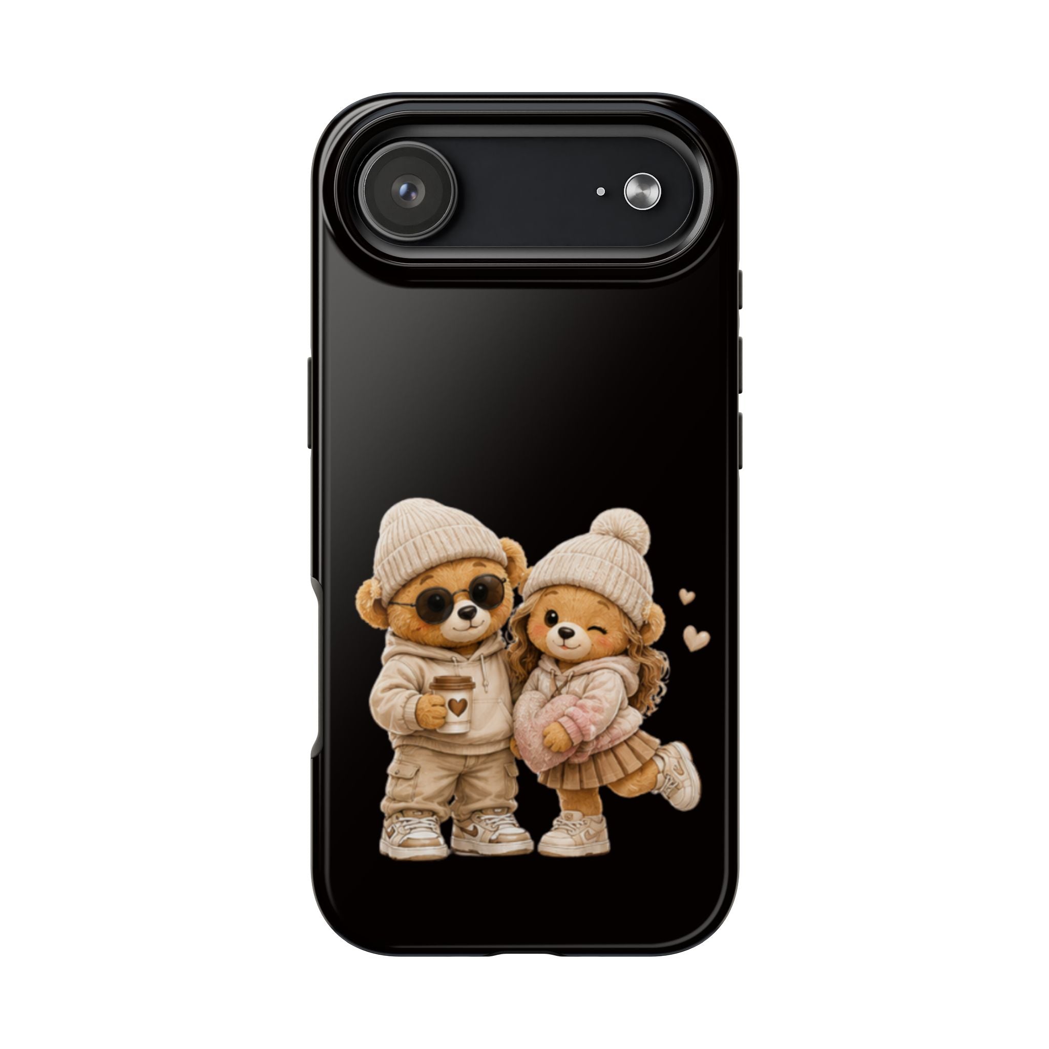 Cute Couple Bears Tough Phone Case — Cozy Winter Bear Phone Cover