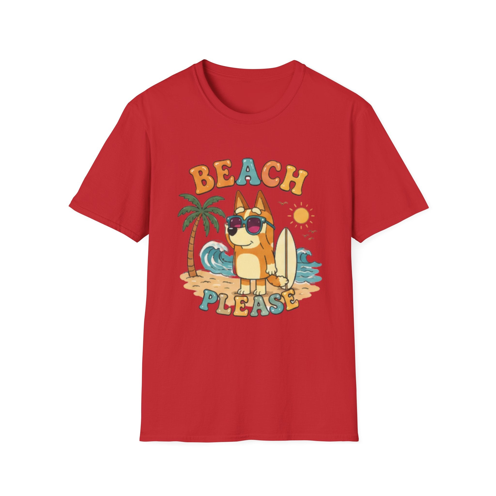 Beach Please T-Shirt — Cute Surfing Dog Retro Summer Tee