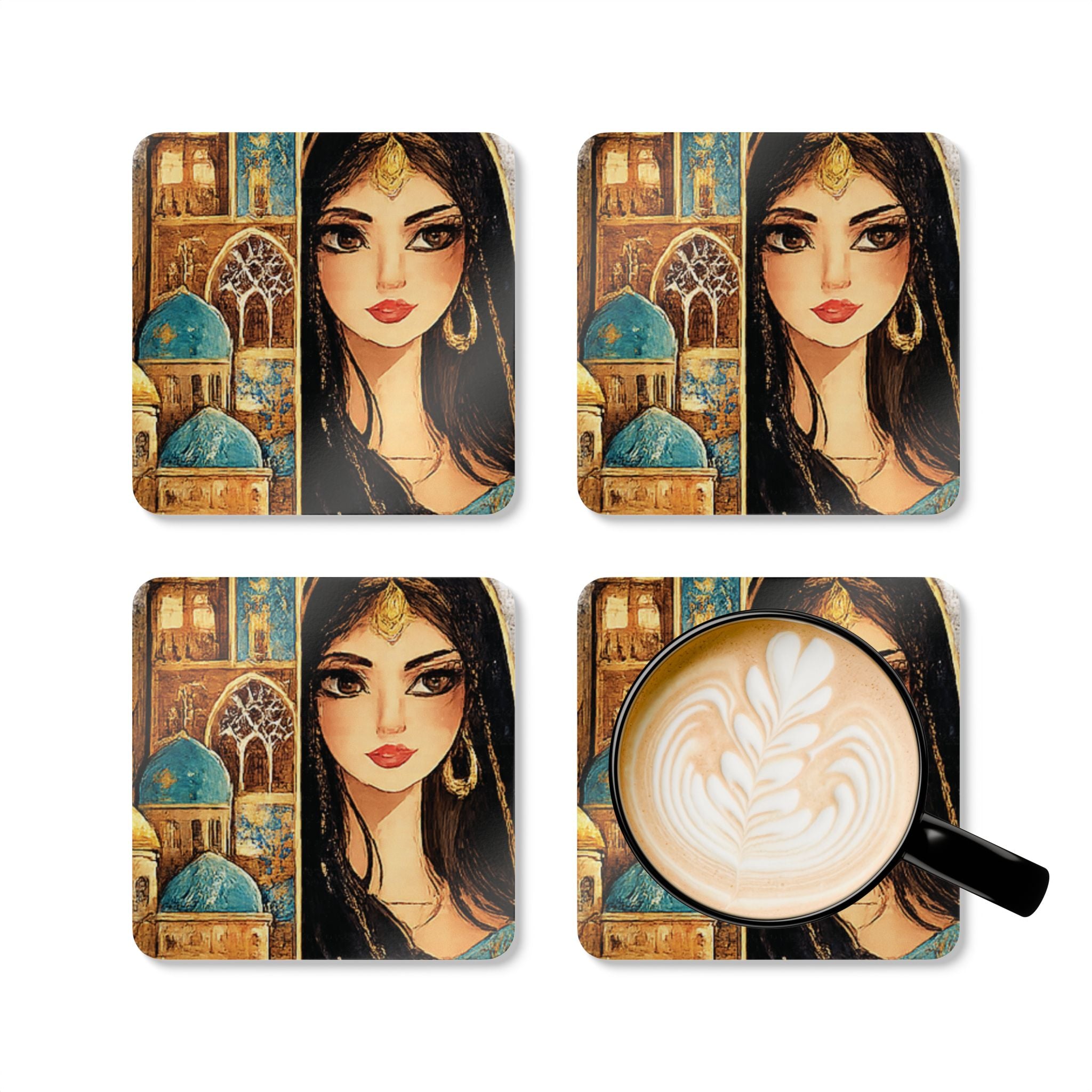 Middle Eastern Princess Art Drink Coasters (4-Pack)