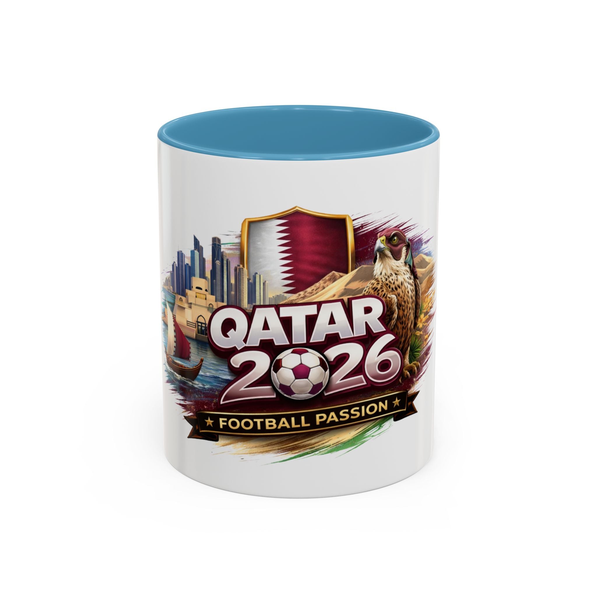 Qatar 2026 Football Passion Accent Coffee Mug (11/15oz)