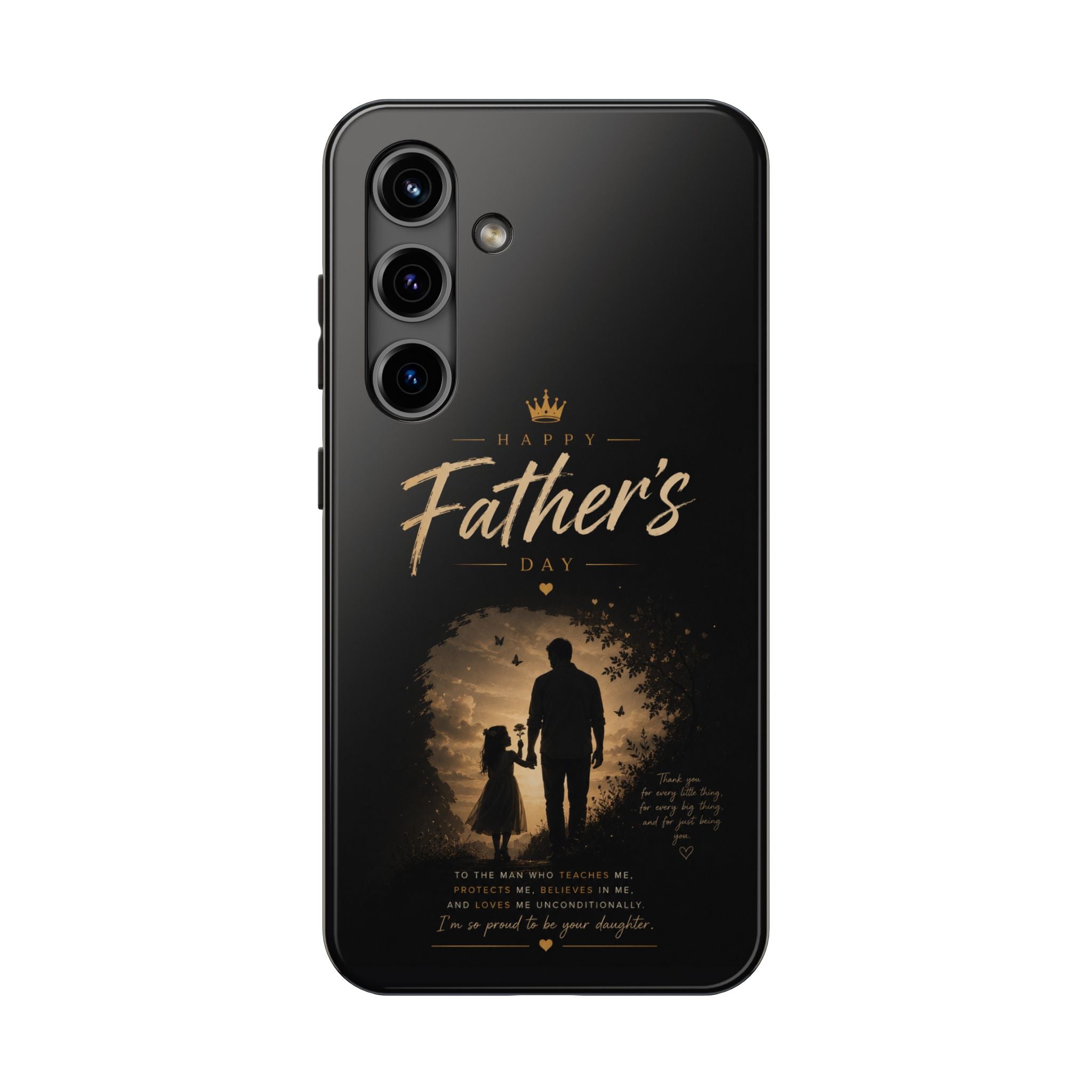 Father's Day Tough Phone Case — 'Happy Father's Day' Silhouette Design