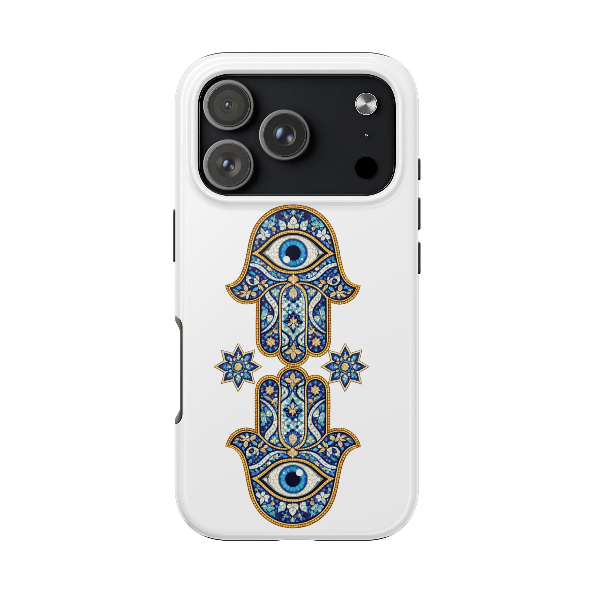 Hamsa Eye Tough Phone Case — Blue Mosaic Protective Phone Cover