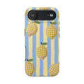 Tough Phone Case — Blue & Yellow Gingham Lemon Design
