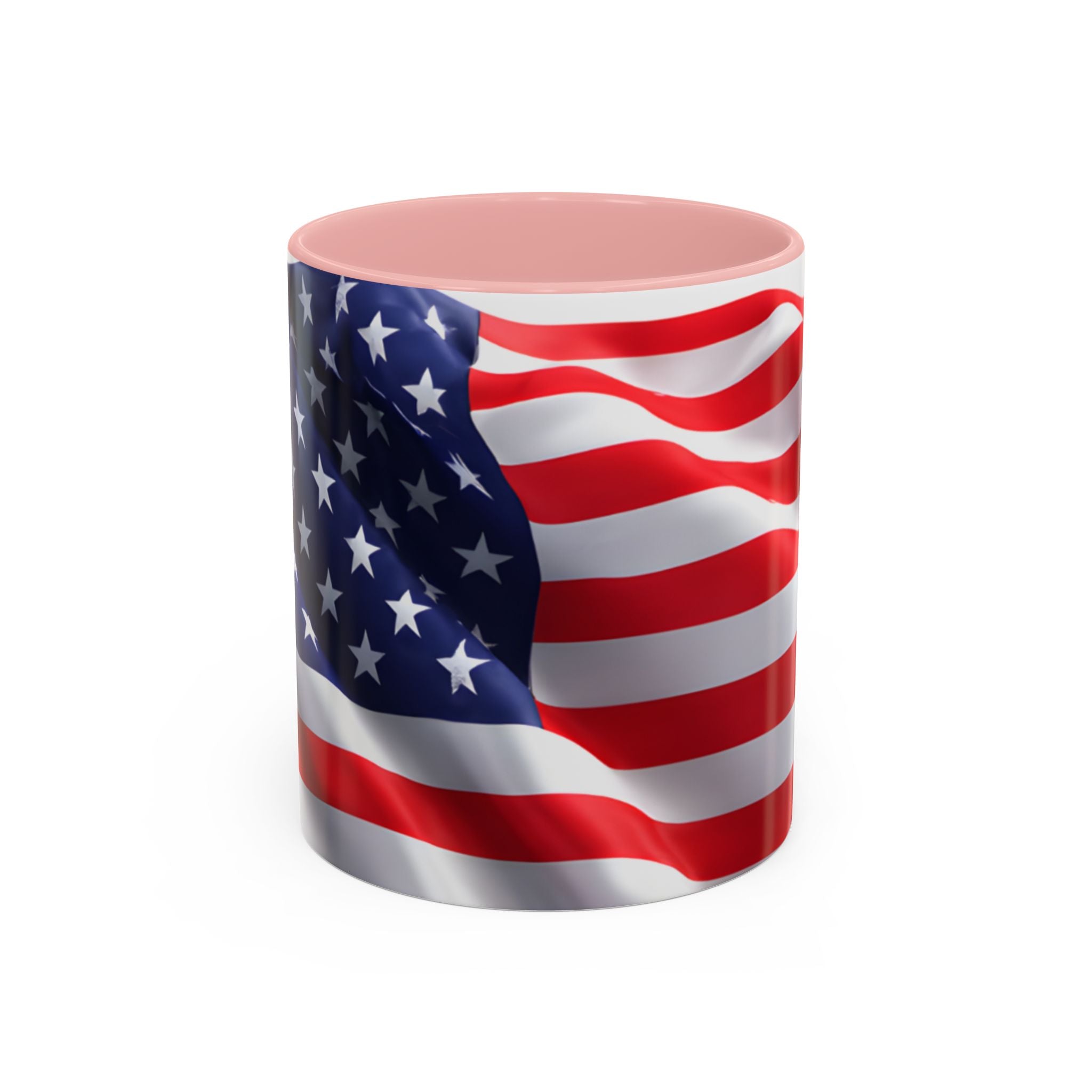 American Flag Accent Coffee Mug — Patriotic USA Stars & Stripes Ceramic Mug (11/15oz)