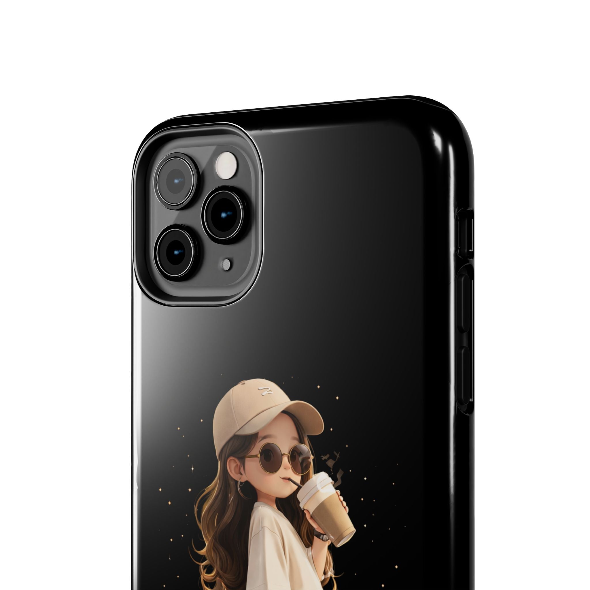 Phone Case — 'Running on Coffee' Cute Coffee Girl Protective Case