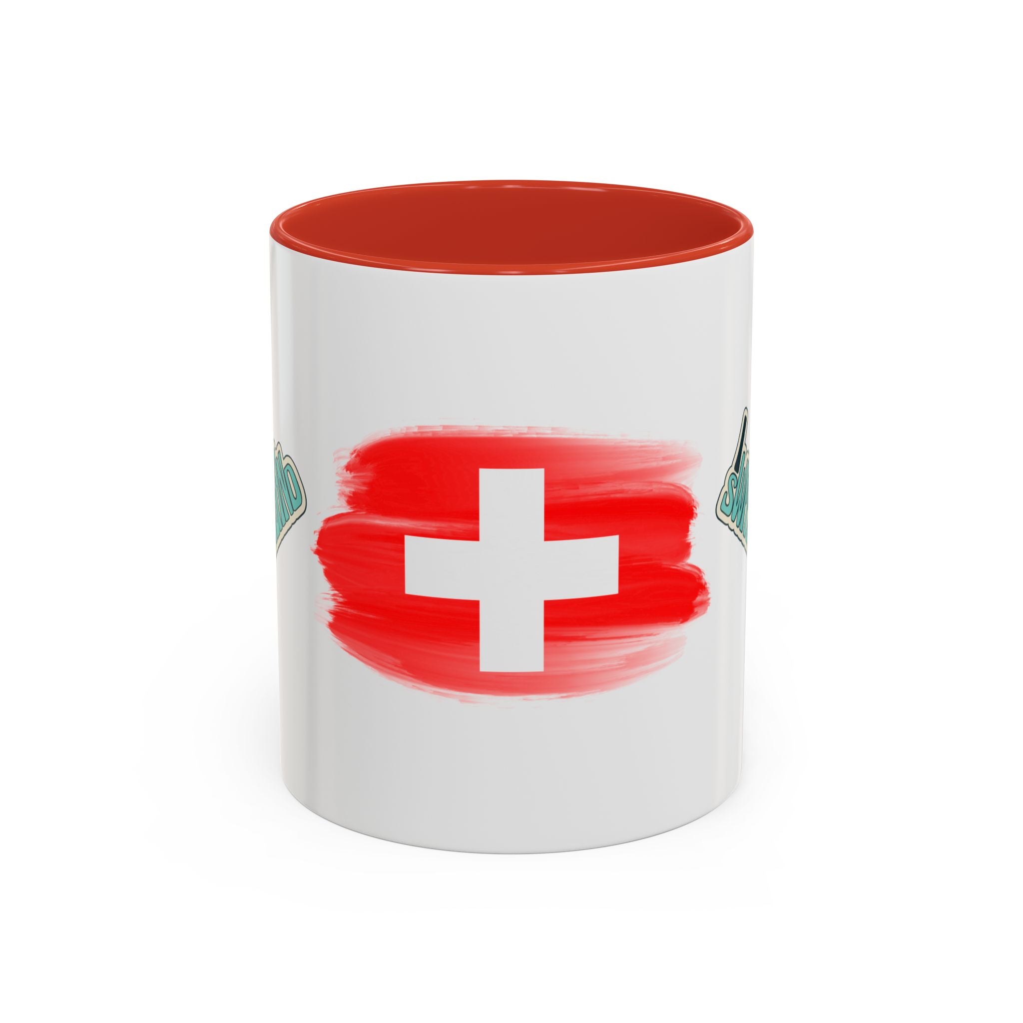 Switzerland Flag Accent Coffee Mug – I  Switzerland Travel Souvenir