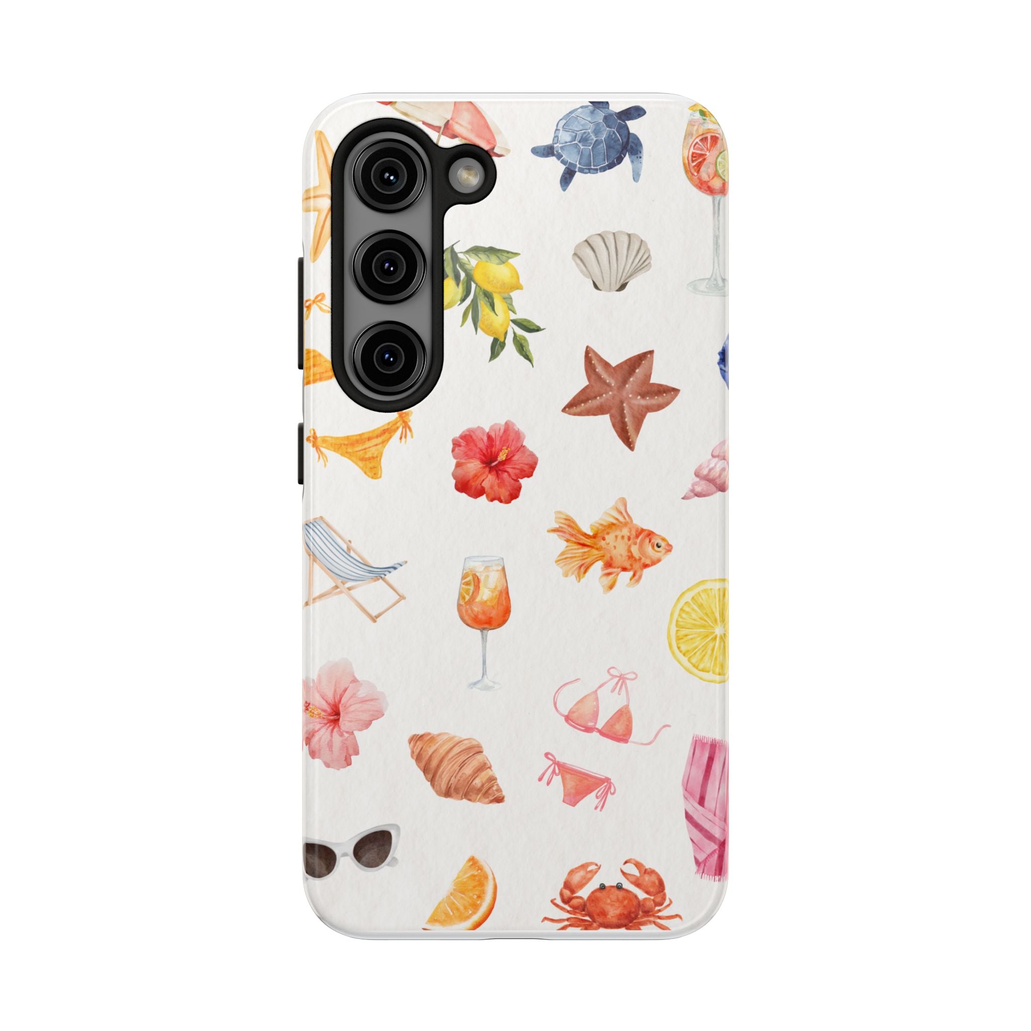 Summer Seashells Pattern Tough Phone Case — Beach Vacation Phone Cover