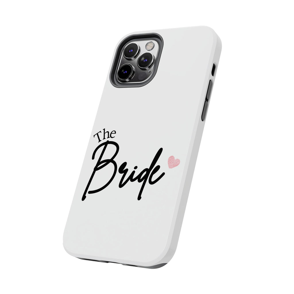 Bride Tough Phone Case — "The Bride" Script with Pink Heart | Bachelorette & Wedding Accessory