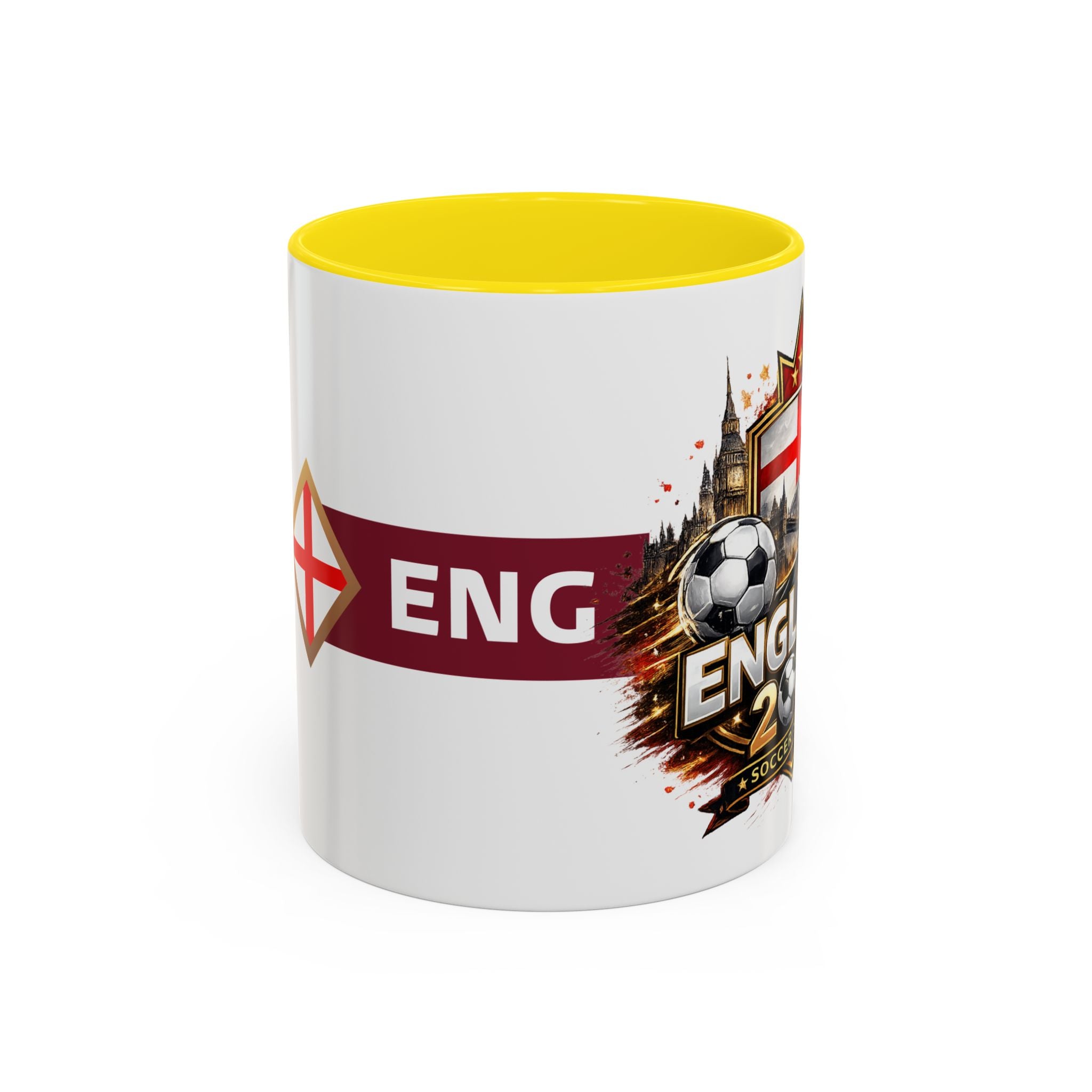 England 2026 Soccer Cup Accent Coffee Mug (11, 15oz)