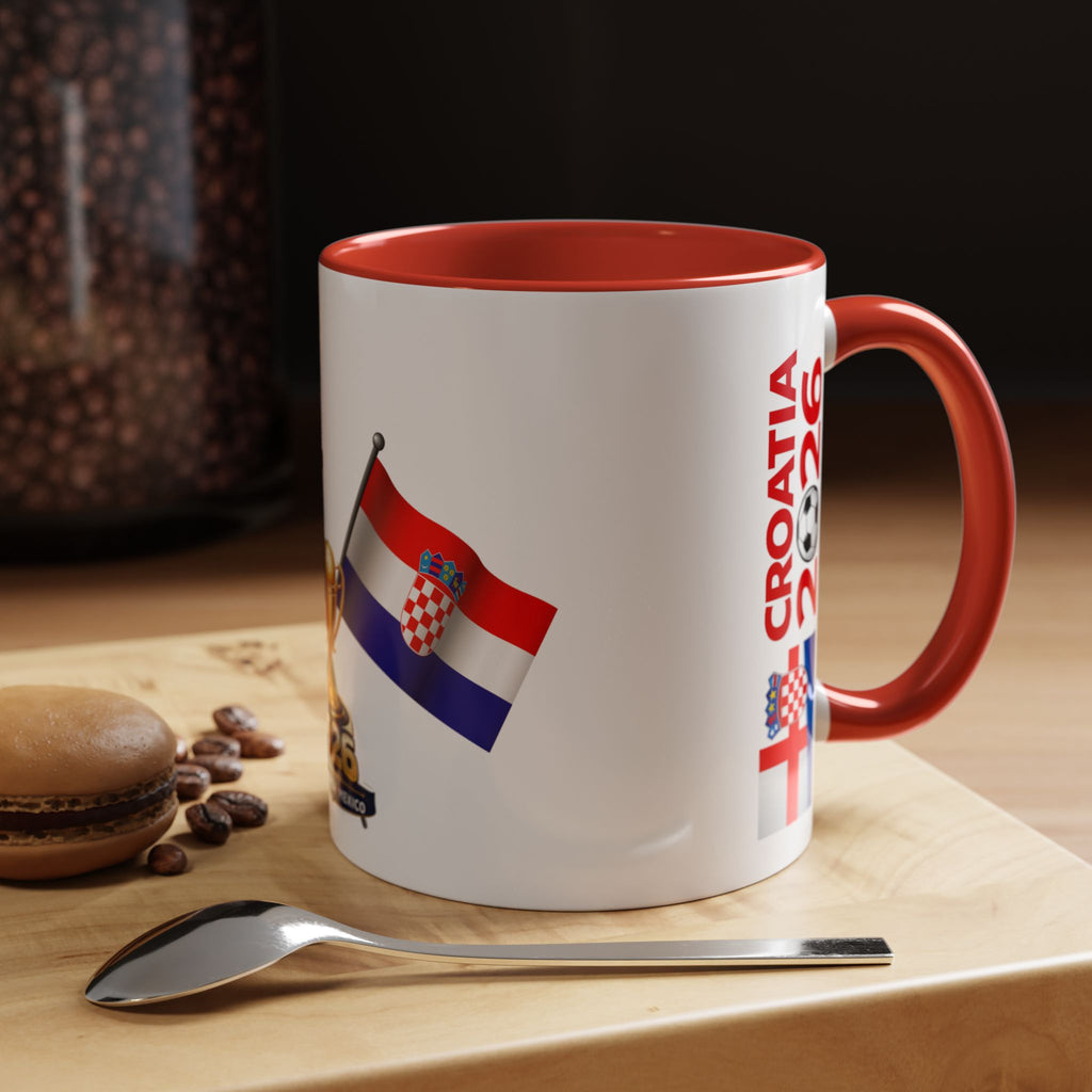 Croatia 2026 Soccer Fan Coffee Mug — Flags & Trophy Cup Design