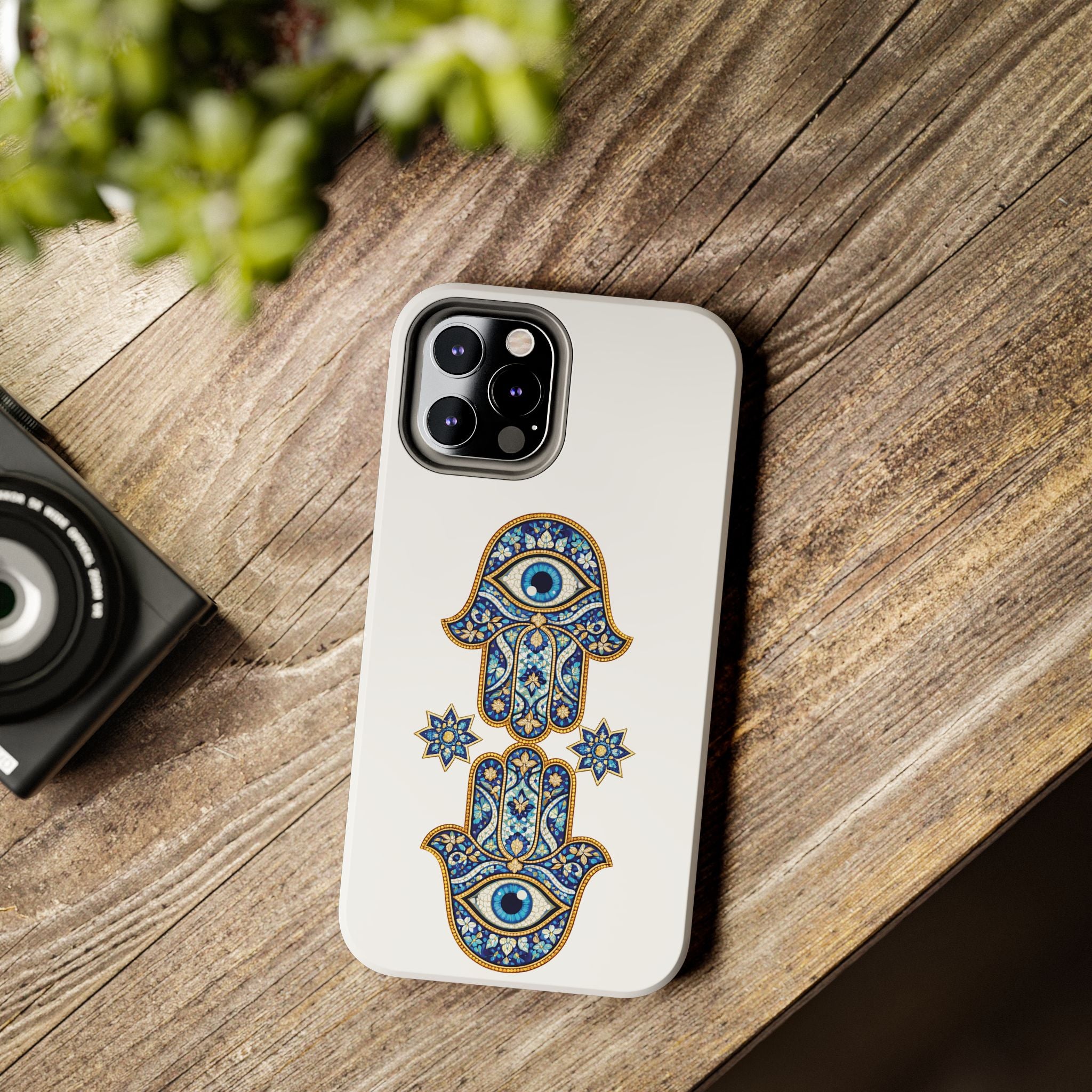 Hamsa Eye Tough Phone Case — Blue Mosaic Protective Phone Cover