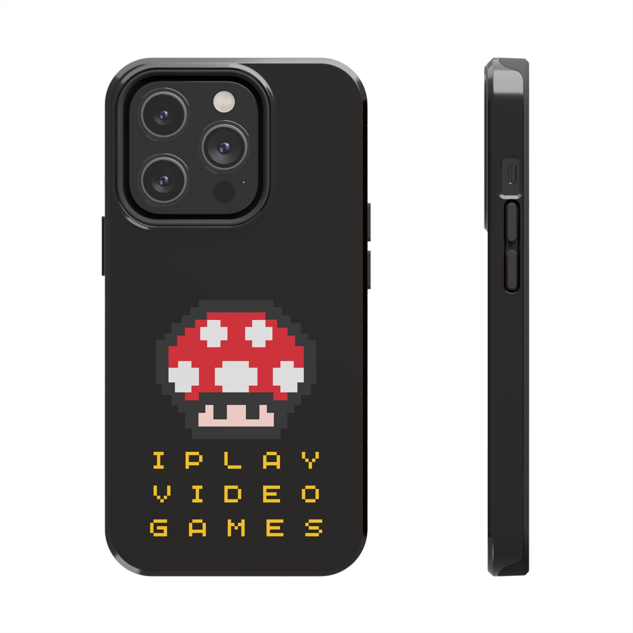 I Play Video Games Pixel Mushroom Phone Case — Tough Protective Gamer Case