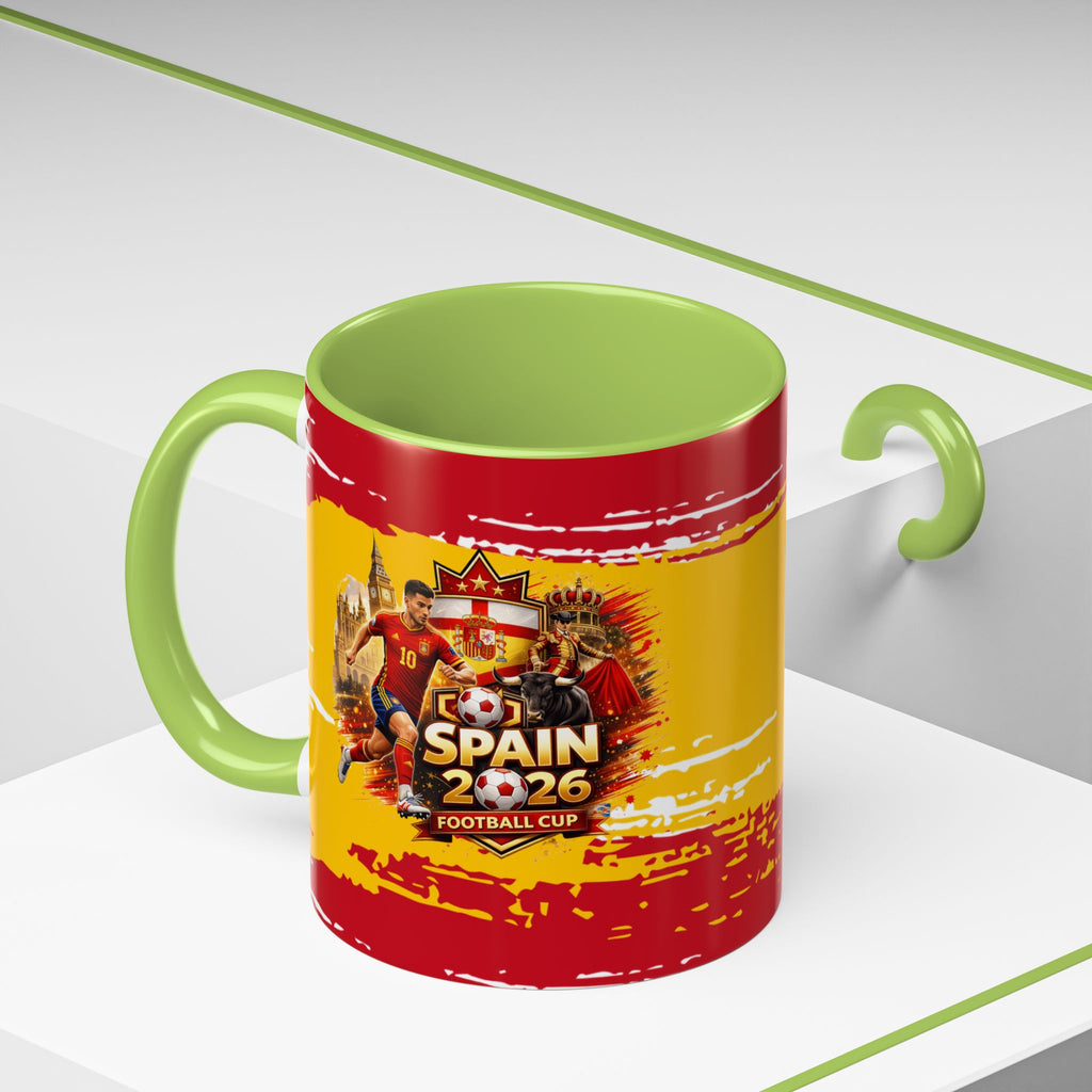 Spanish Flag Accent Coffee Mug – Bold Red & Gold Brushstroke Ceramic Mug