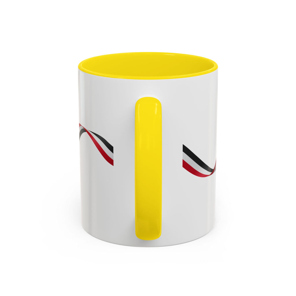 Iraq Lion Head Accent Coffee Mug with Arabic Script and Flag Ribbon – Patriotic Iraq Gift (11/15oz)