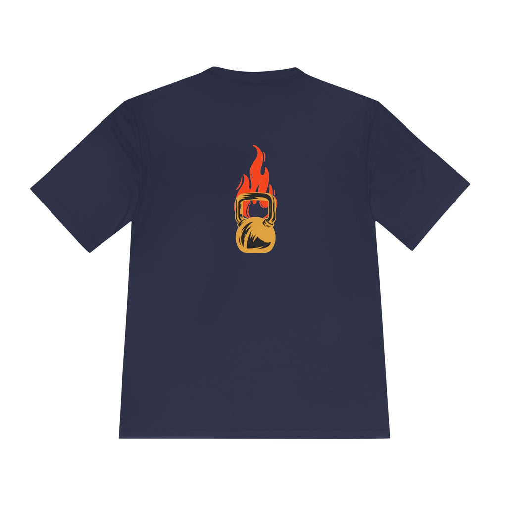 No Days Off Flame Kettlebell Tee — Motivational Gym Workout Shirt