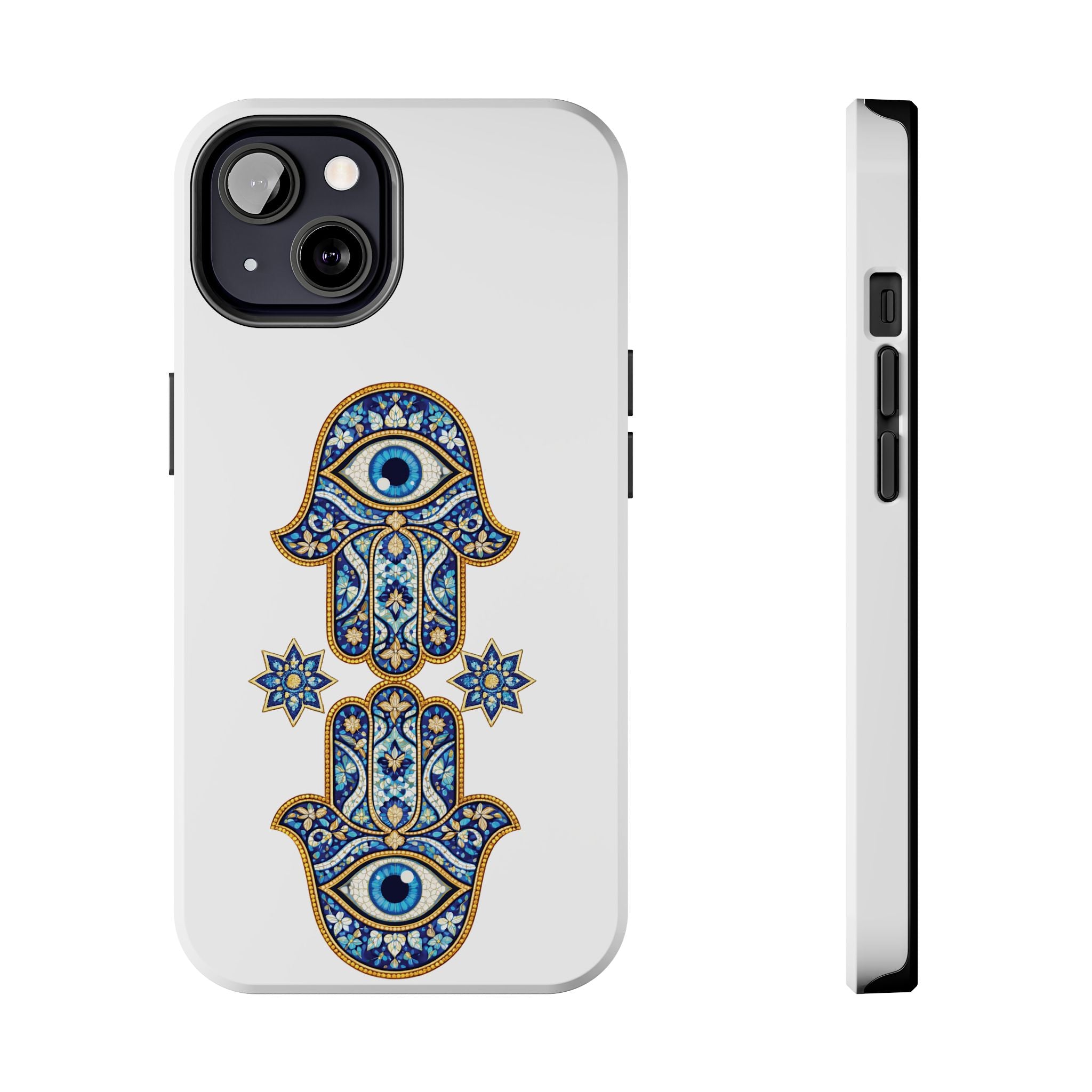Hamsa Eye Tough Phone Case — Blue Mosaic Protective Phone Cover