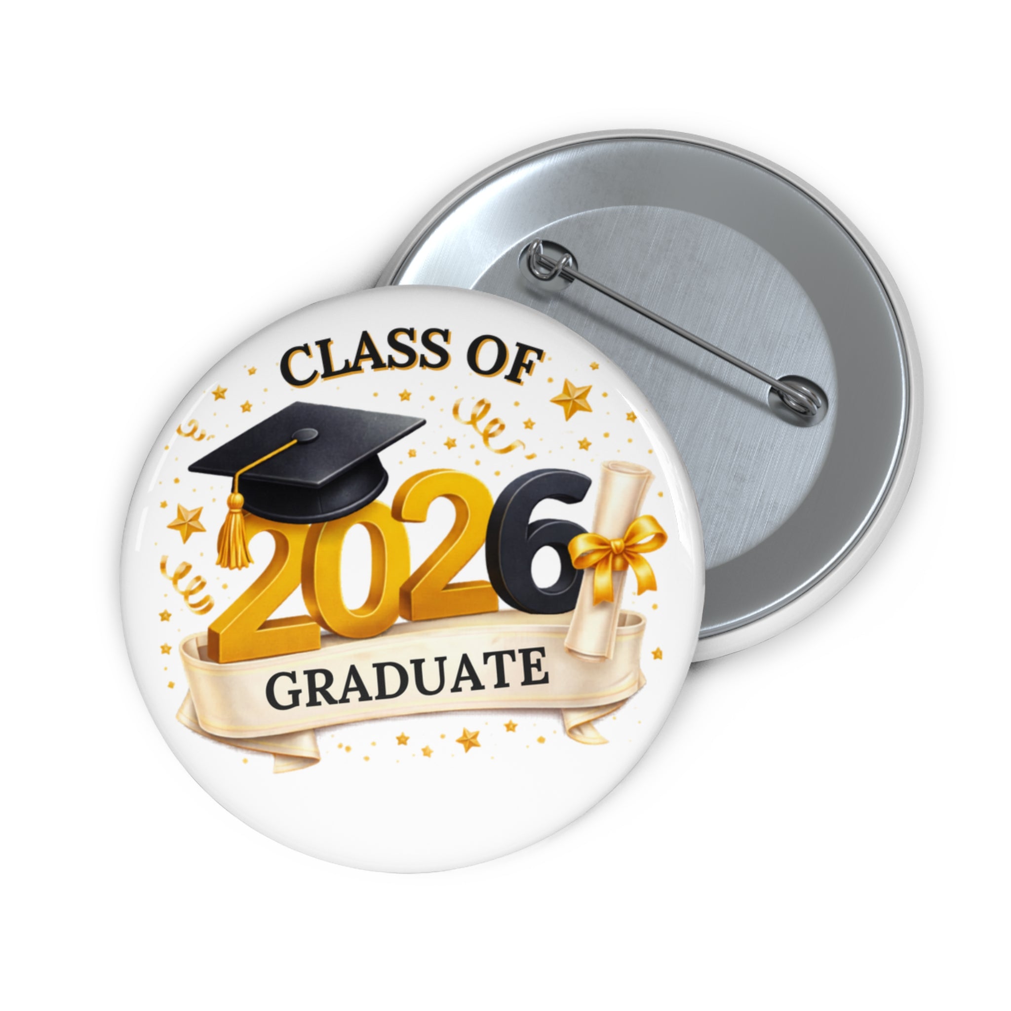 Graduate 2026 Pin Button — Class of 2026 Graduation Badge