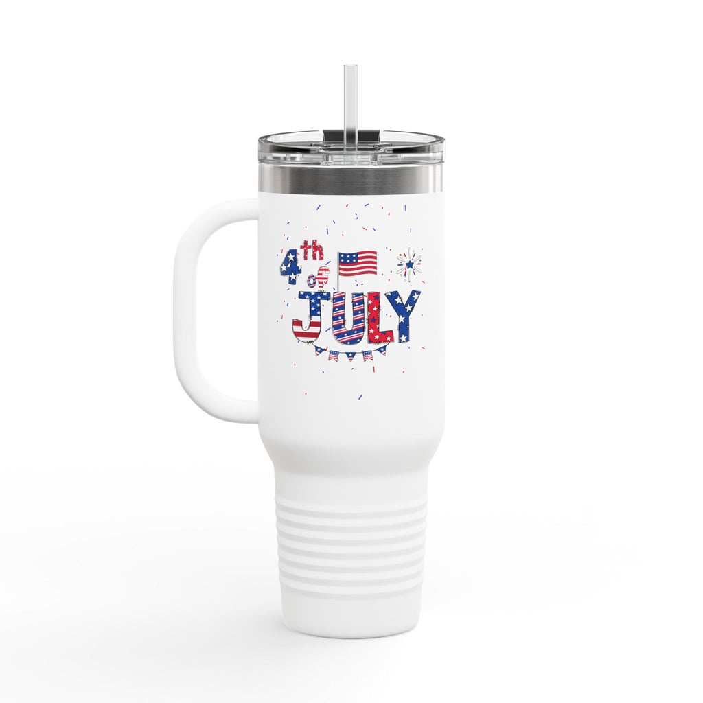 40oz Insulated Travel Mug — 4th of July American Flag Design