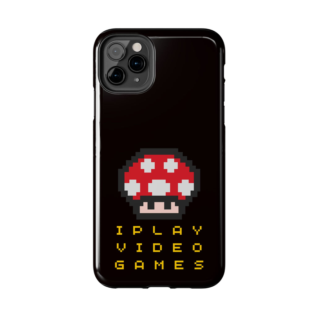 I Play Video Games Pixel Mushroom Phone Case — Tough Protective Gamer Case