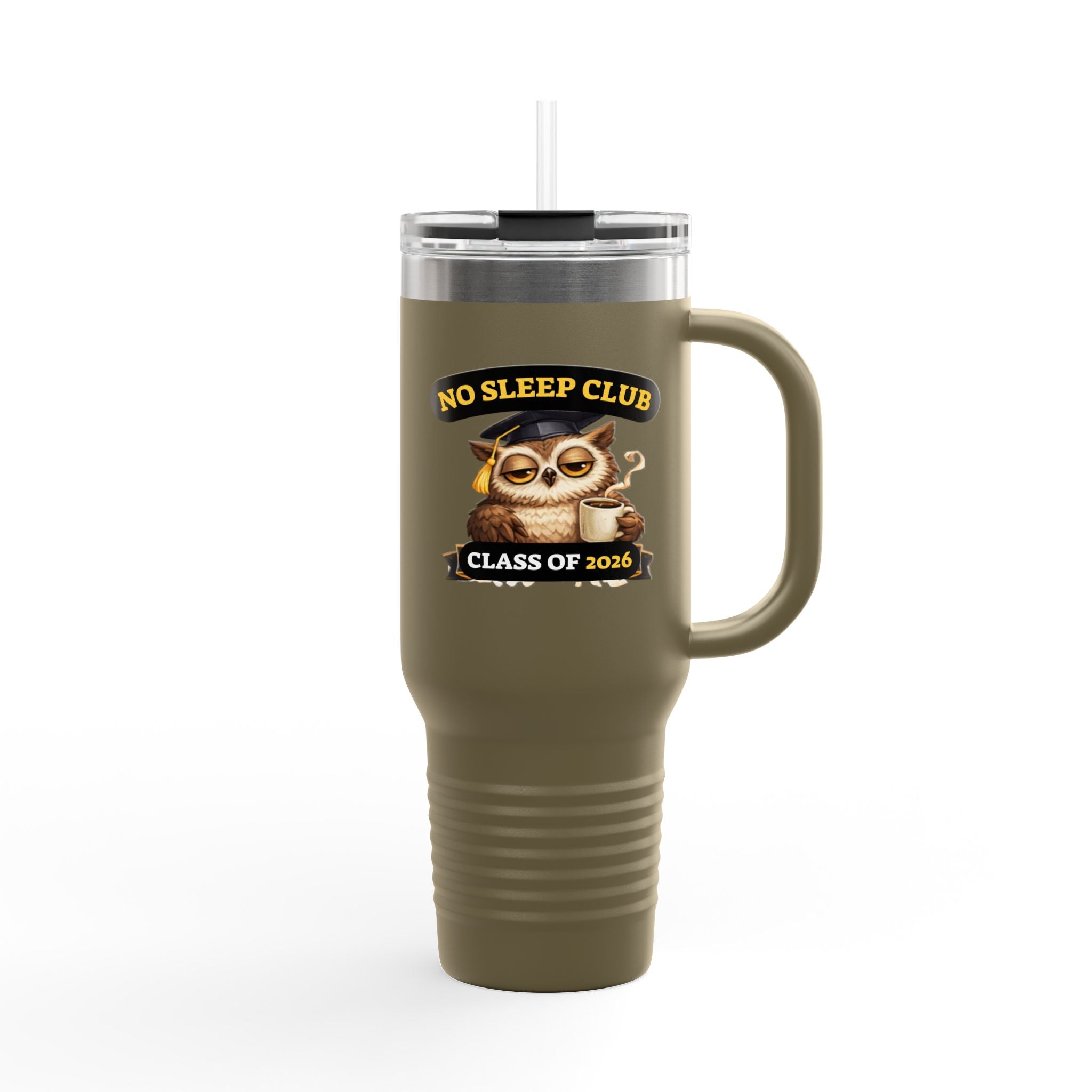 40oz Insulated Travel Mug – "No Sleep Club" Class of 2026 Graduation Tumbler