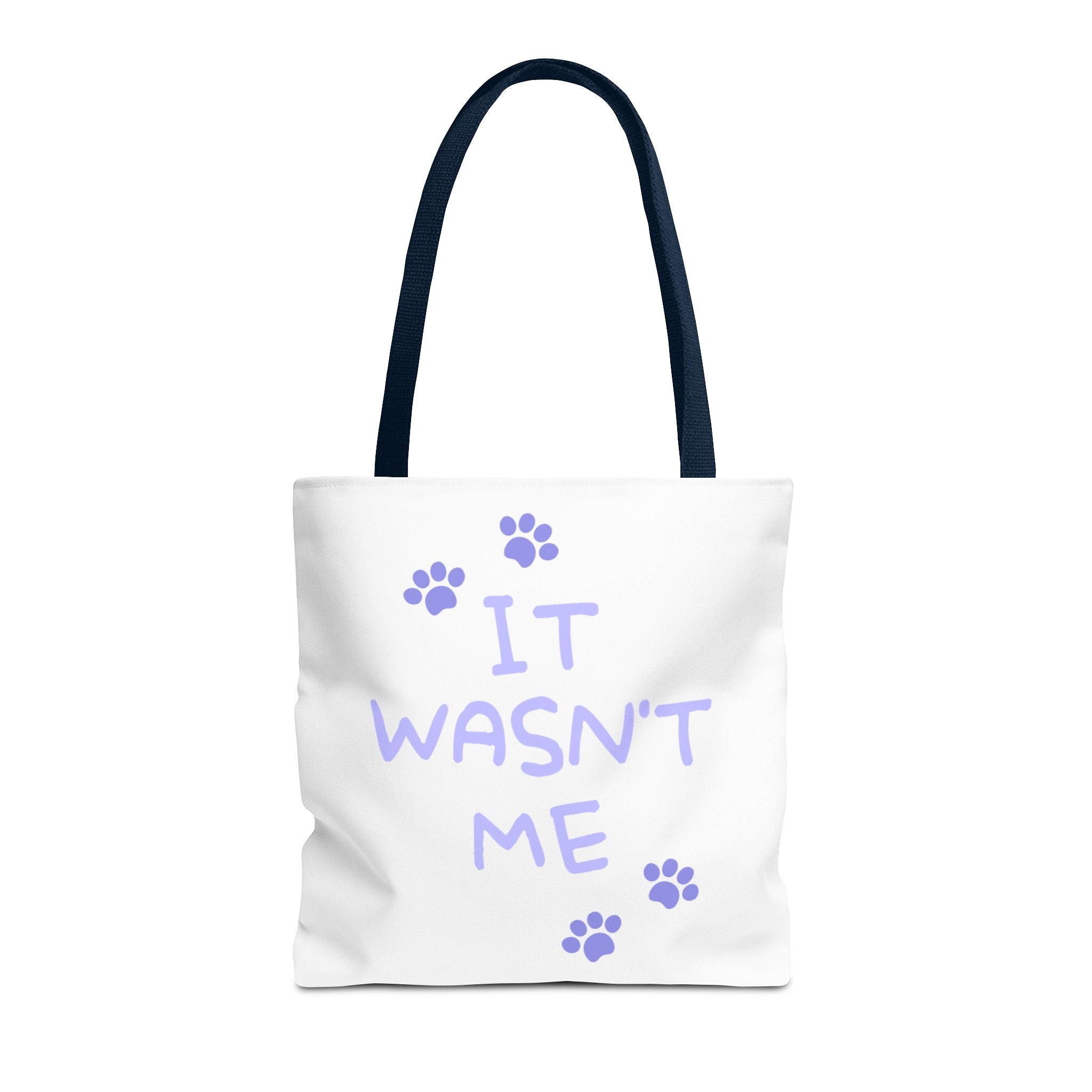 Cat Paw Print Tote — "It Wasn't Me" Funny Cat Tote Bag